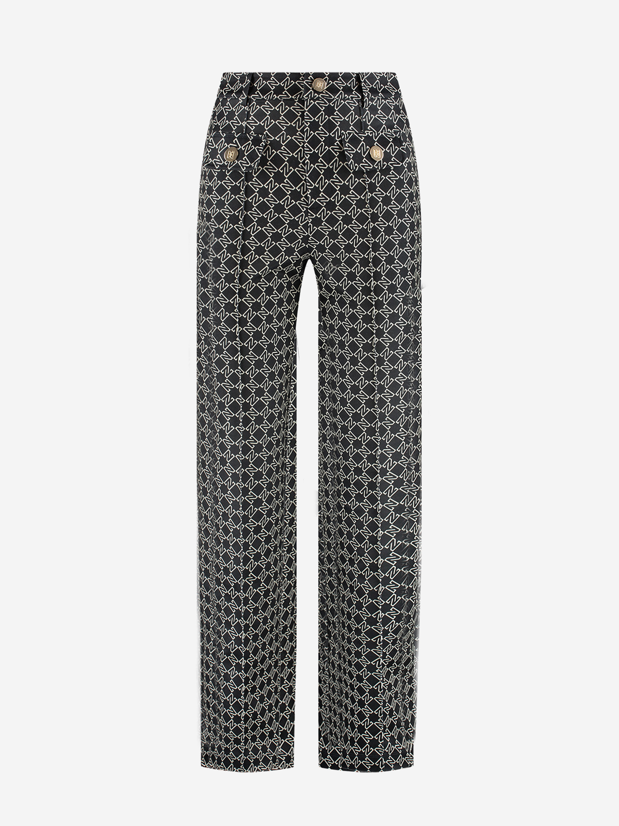 High waist broek met logo patroon