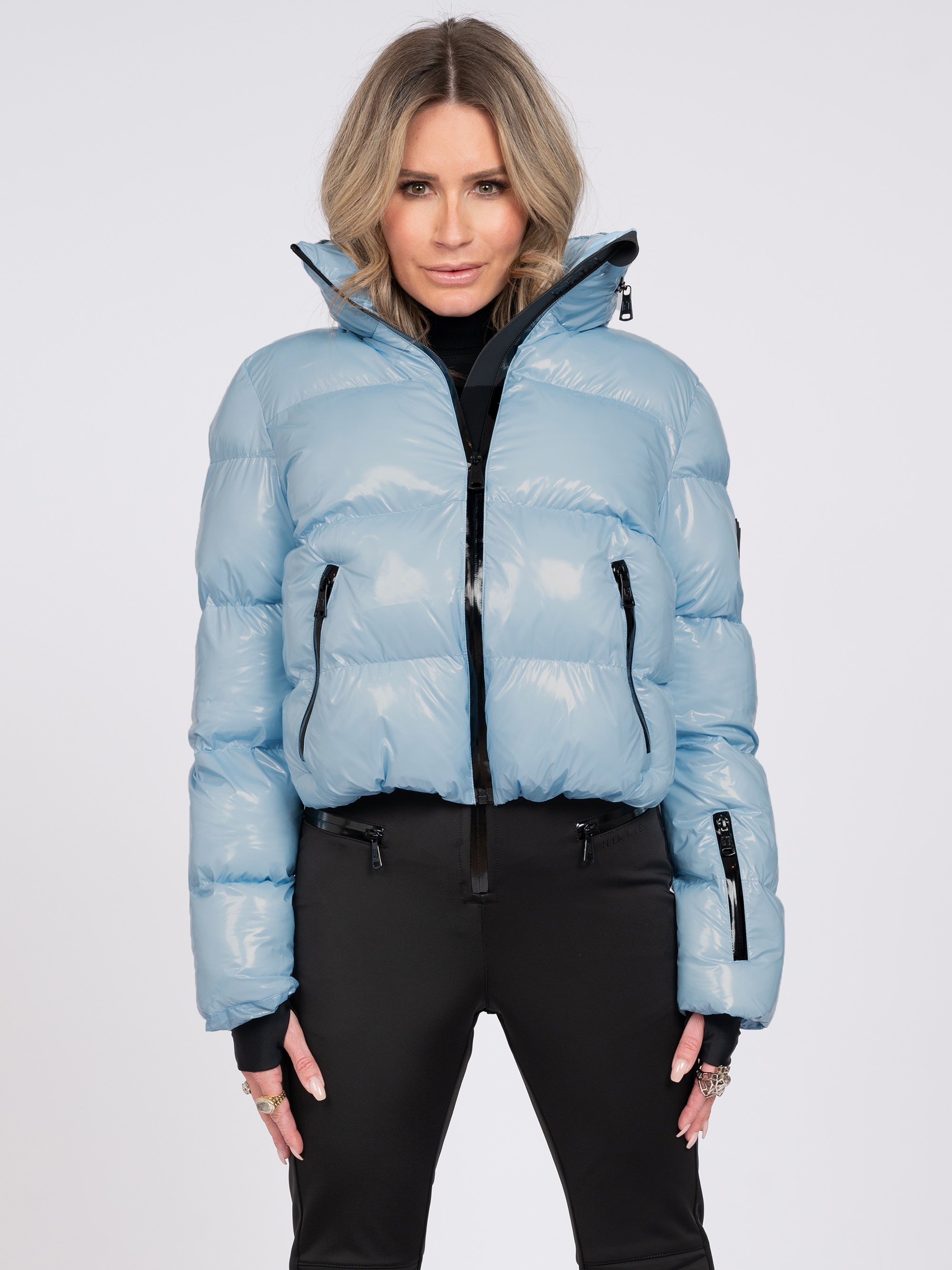 Ski jas met metallic look 