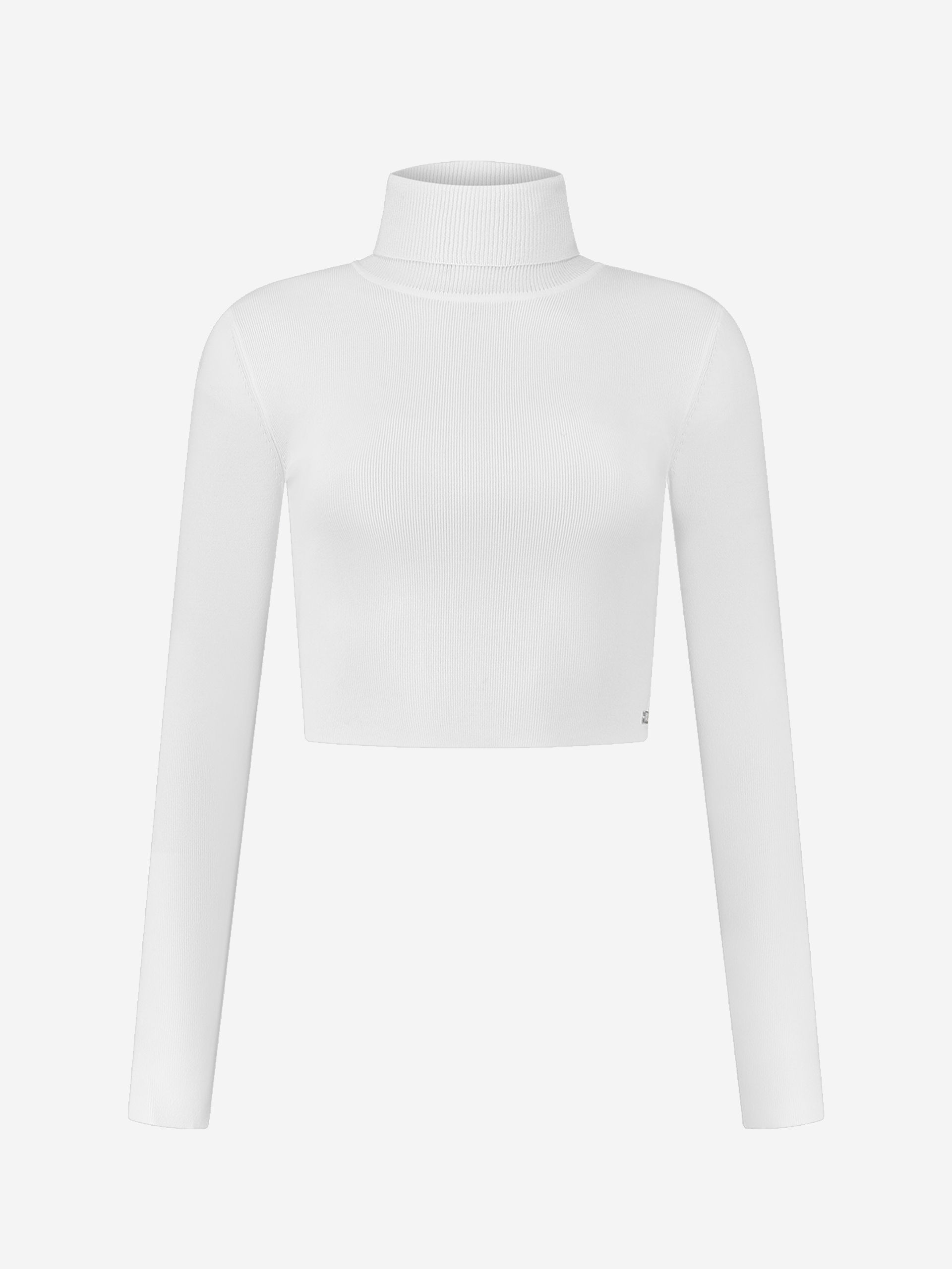 Fitted crop top met col 