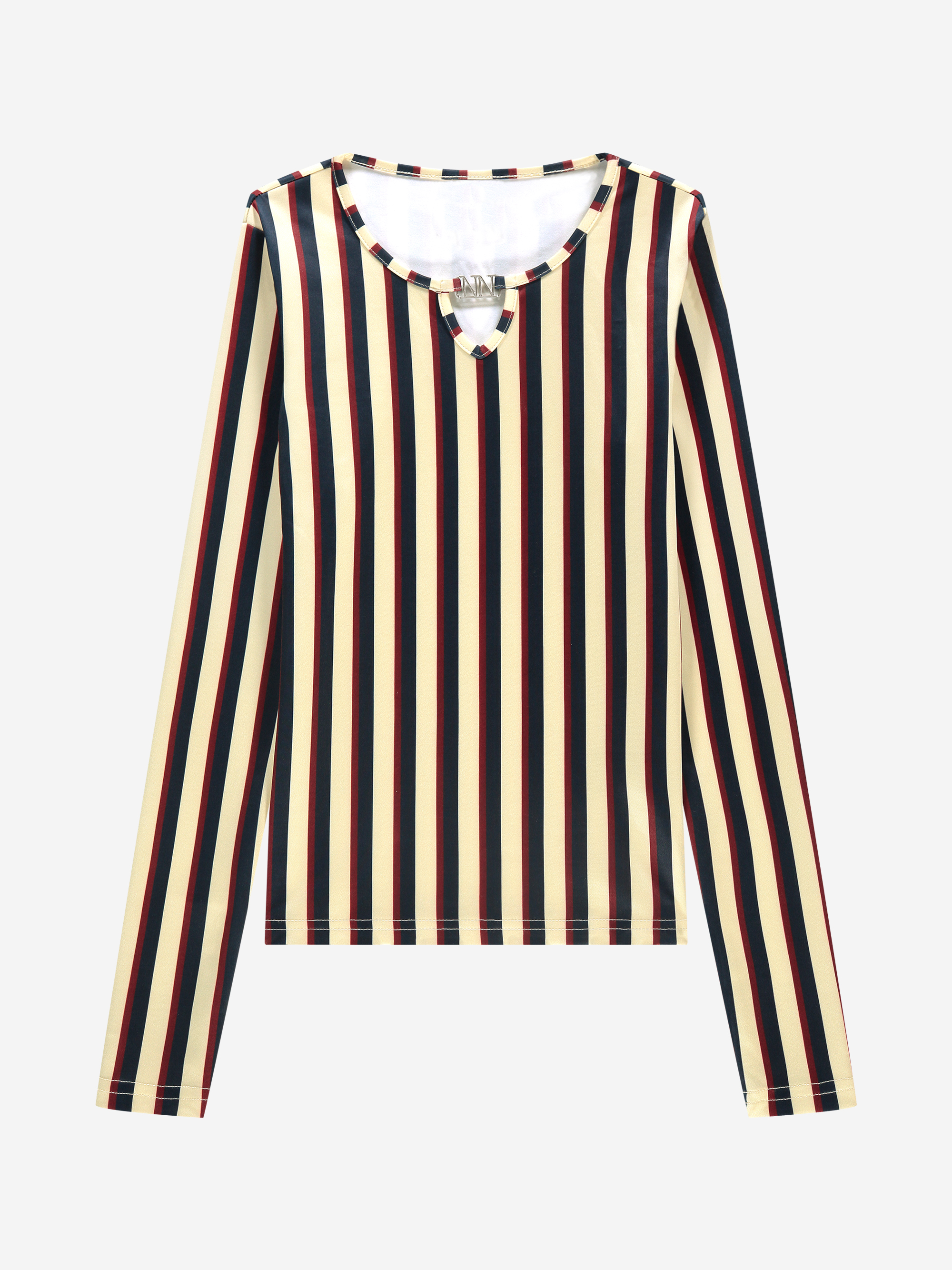 Fitted top with stripes
