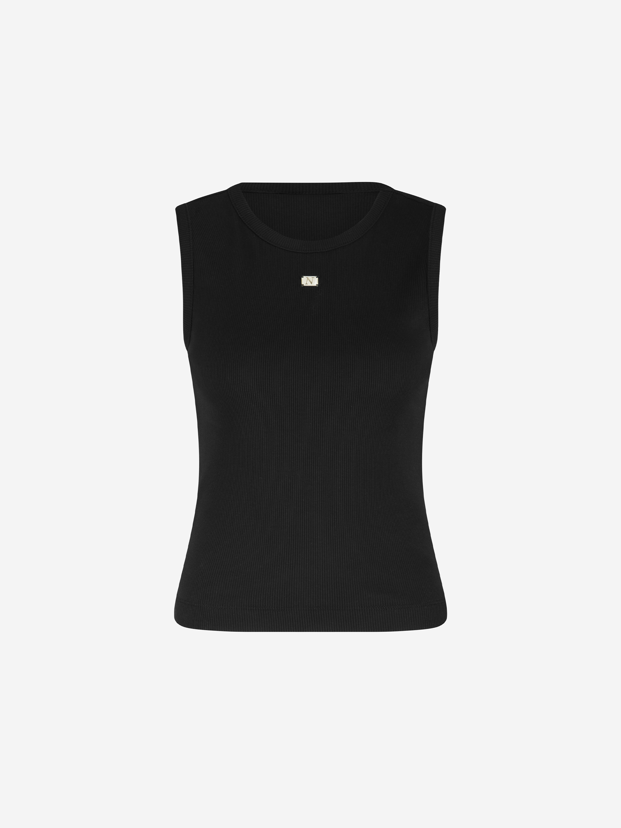 Geribbelde basic top