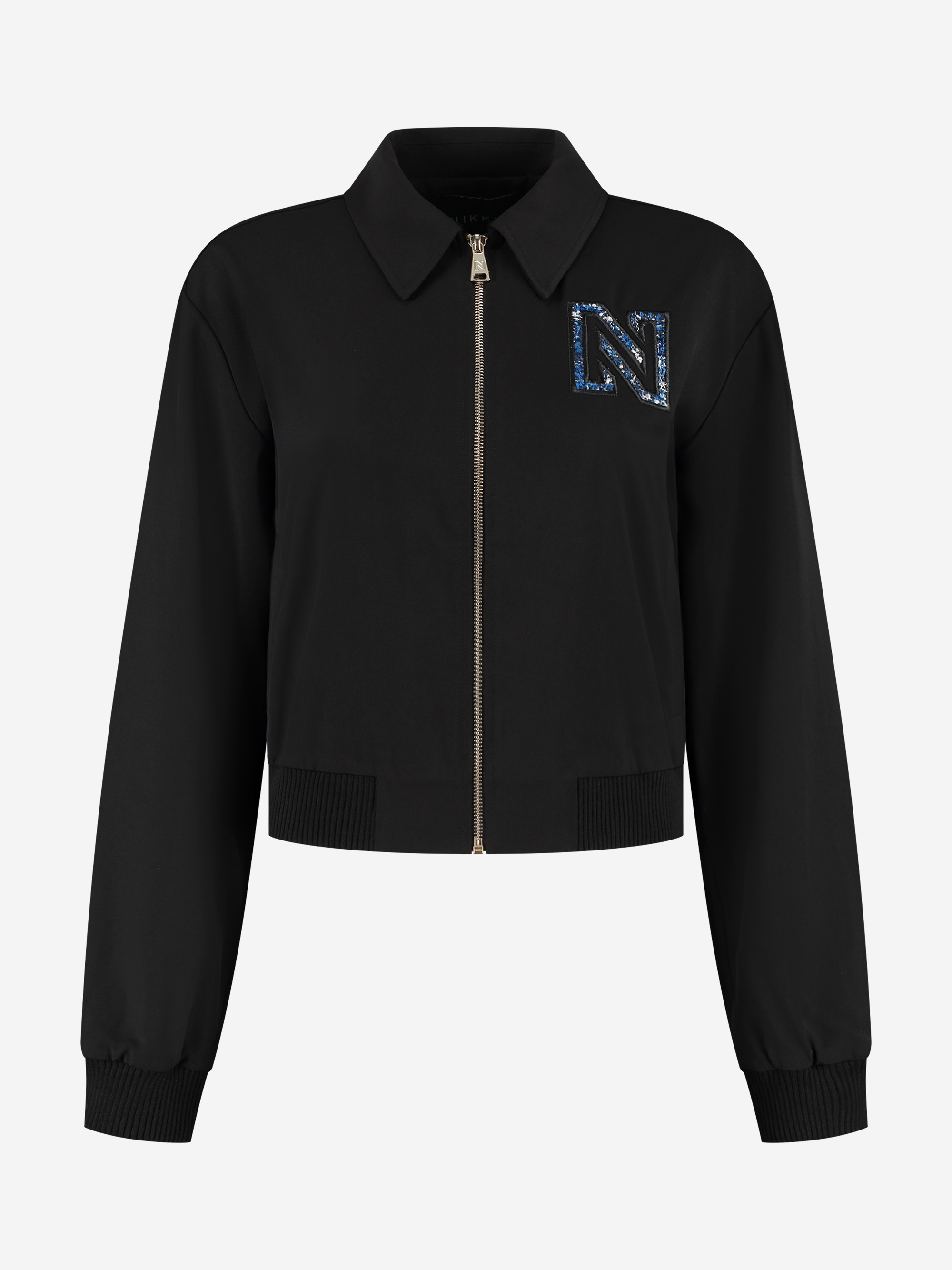 Loose-fitting jacket with tweed N logo