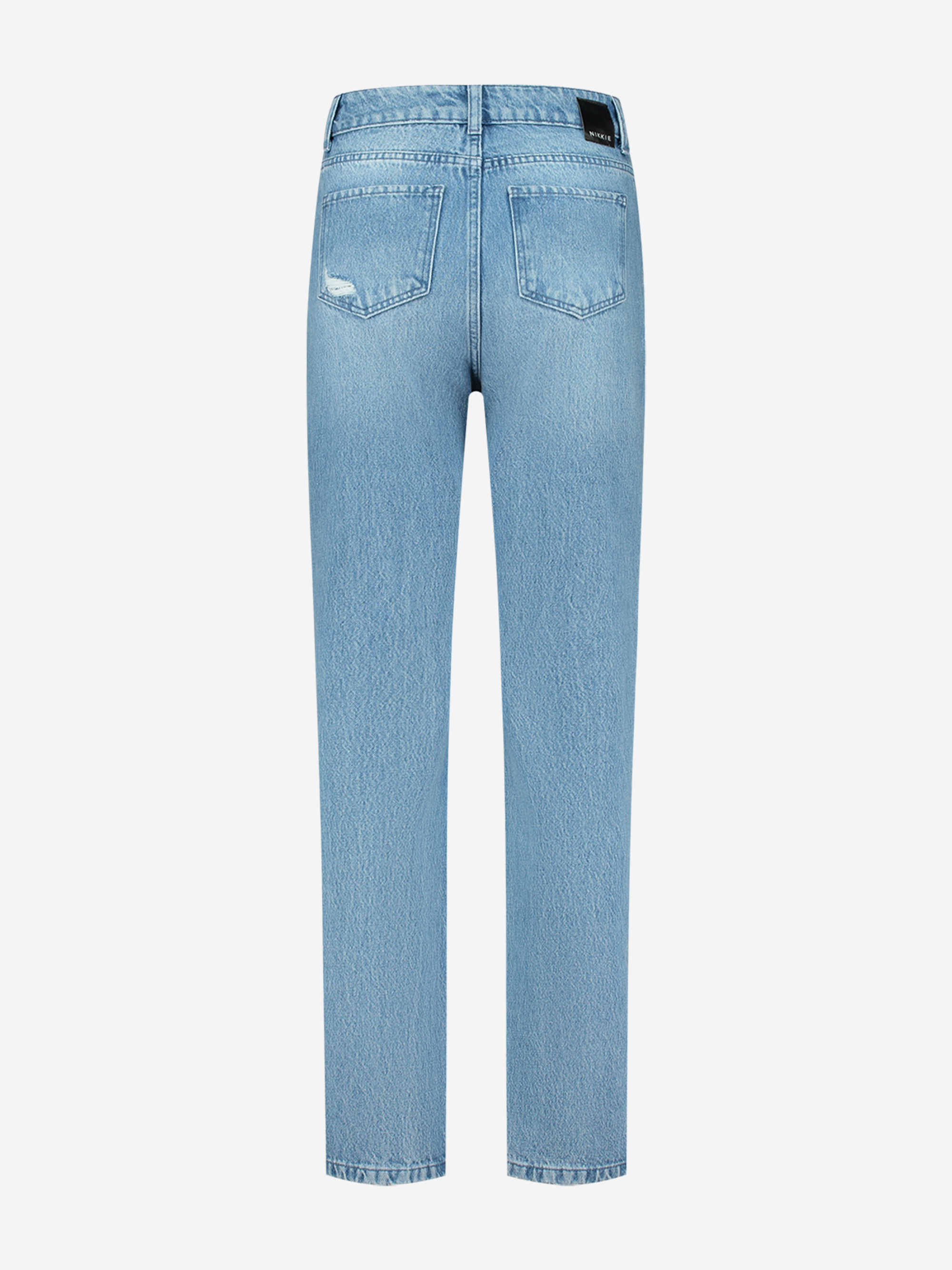 Straight denim jeans with mid rise