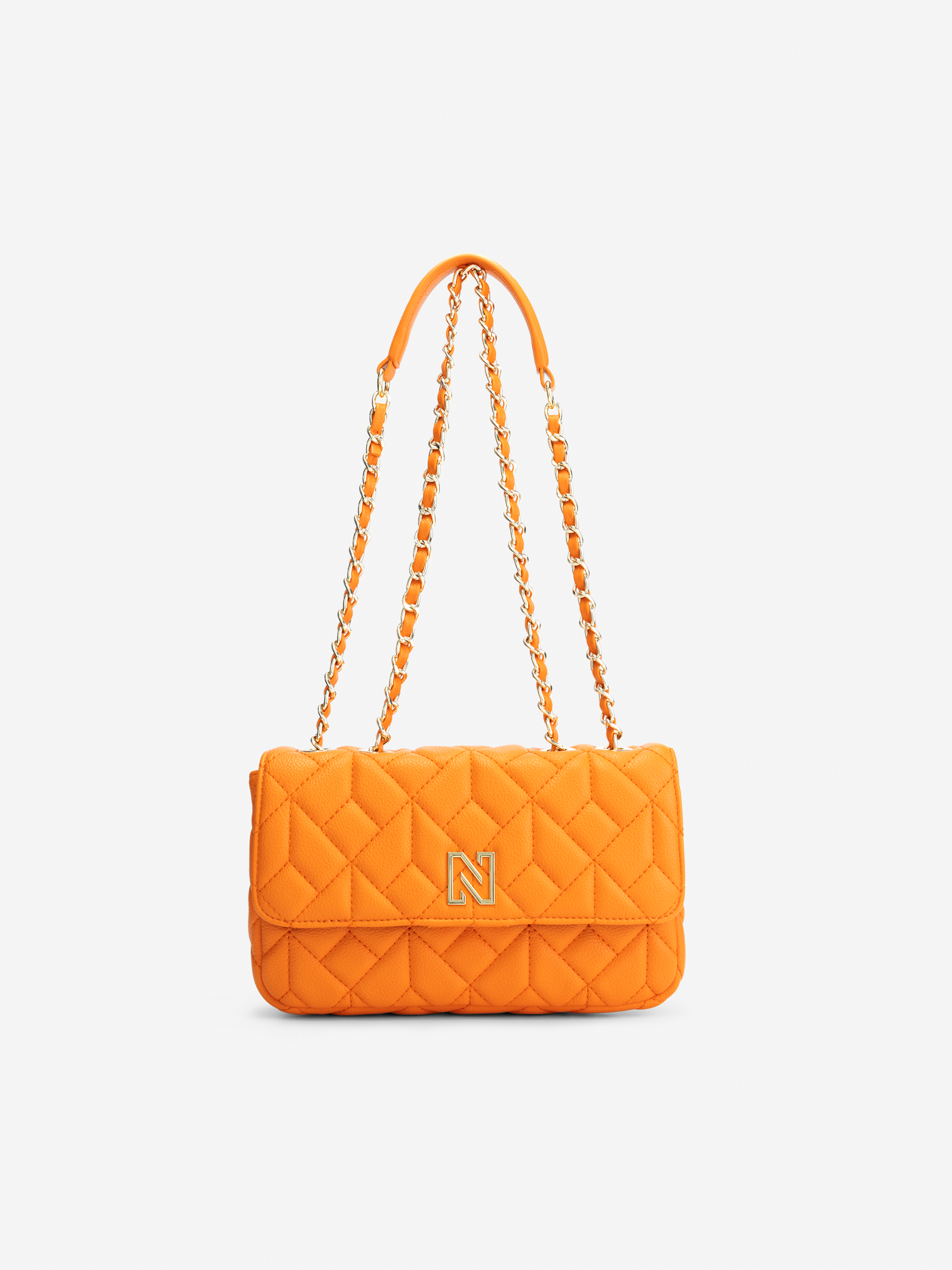 Quilted shoulderbag with chain