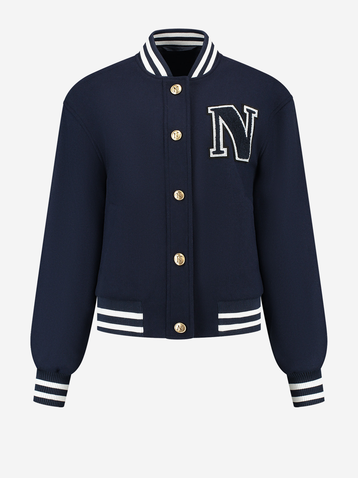 Baseball jacket with N-logo and buttons