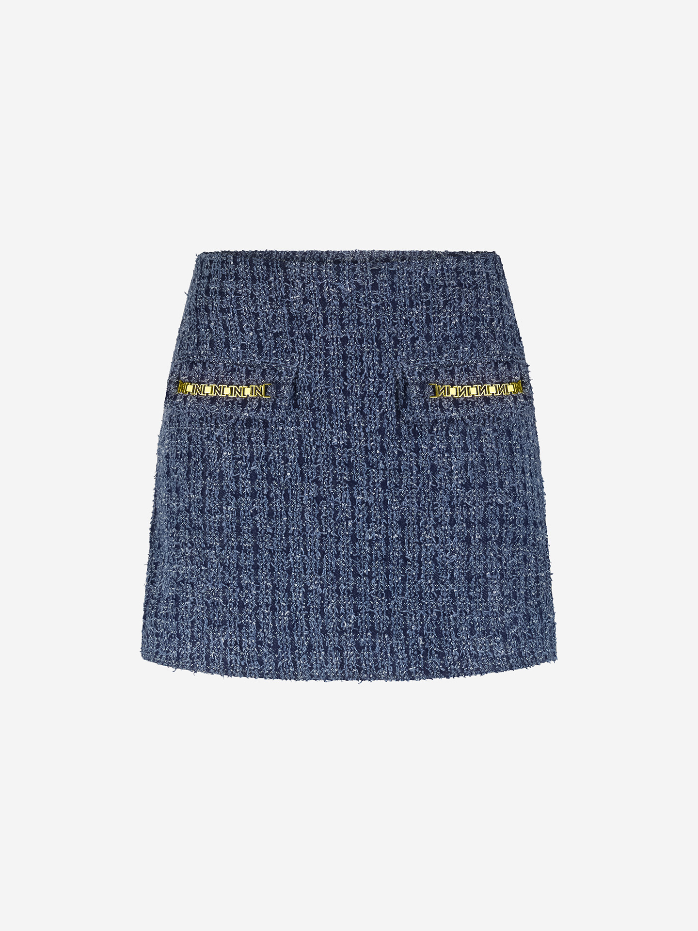 Tweed skort met kettingdetails