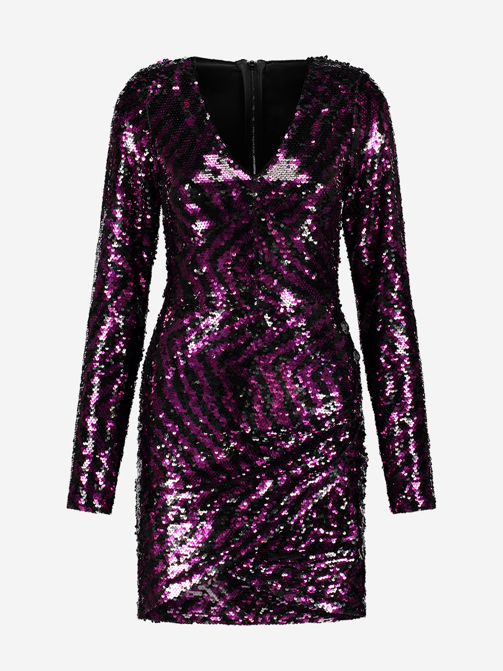 Sequin dress with V-neckline