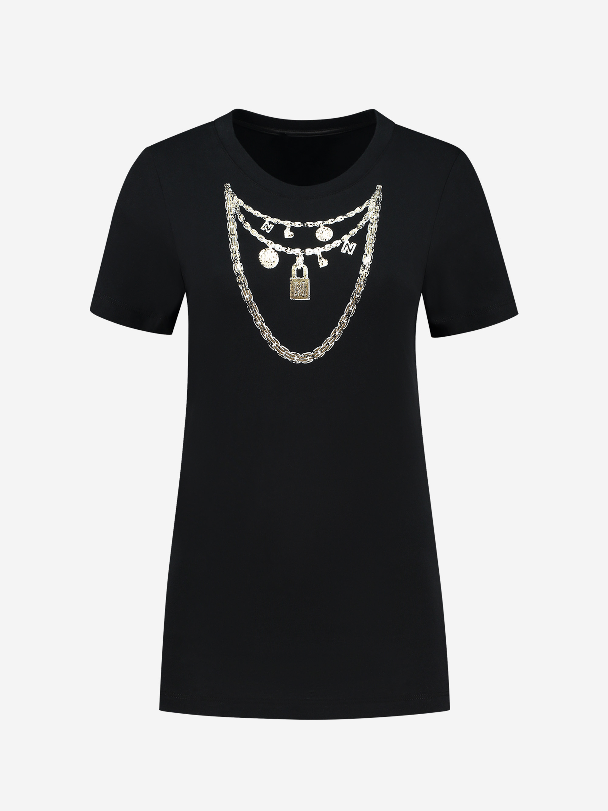 T-shirt met print van ketting