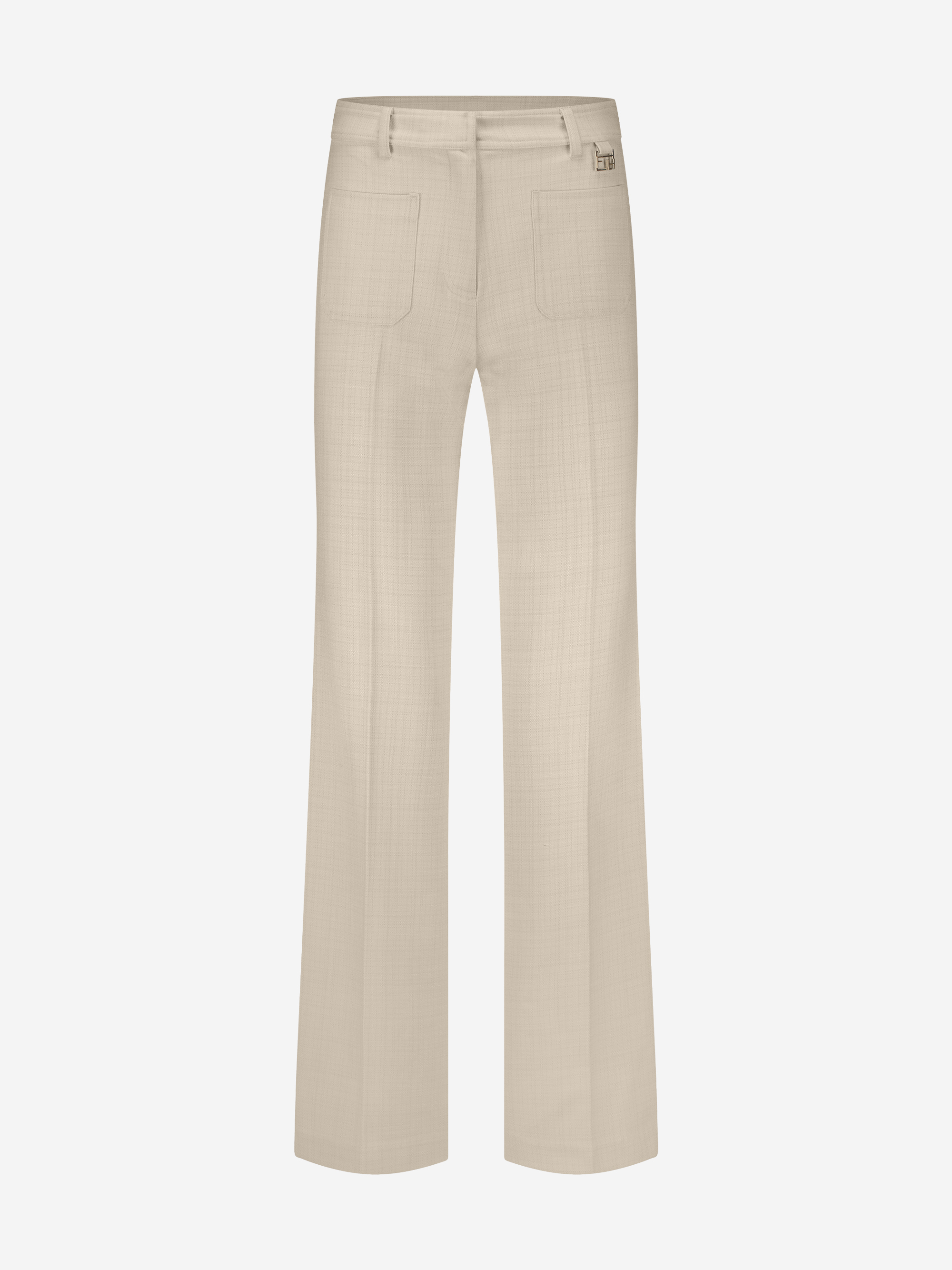 Pants with mixed texture and logo detail