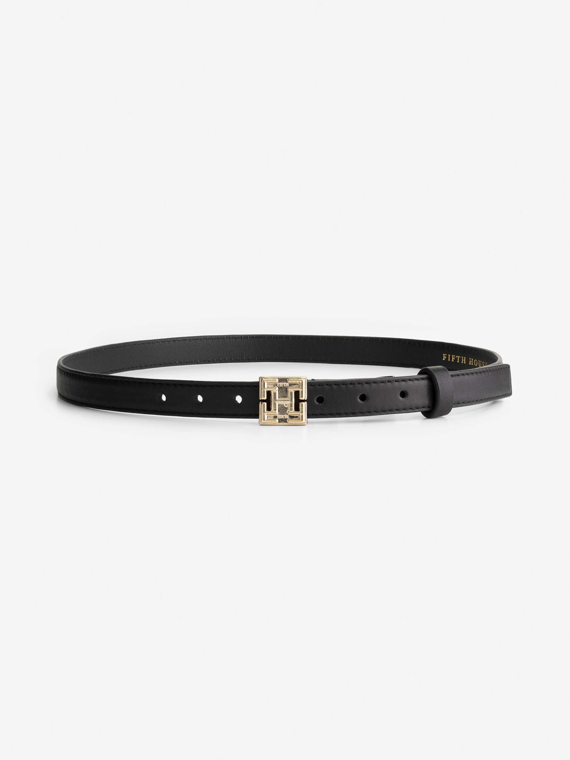 Waist belt with logo buckle