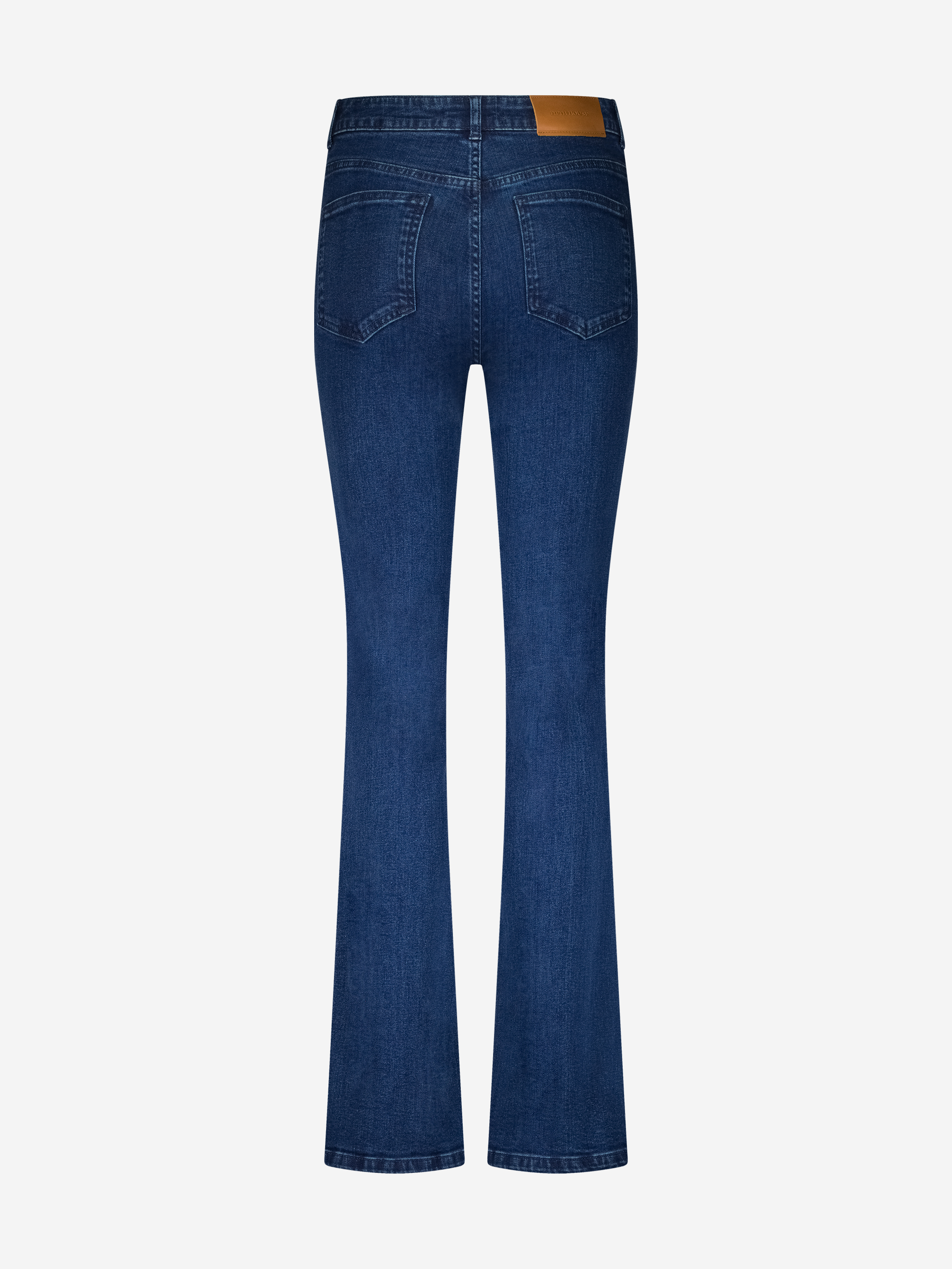 Flared jeans with braided detail at pockets