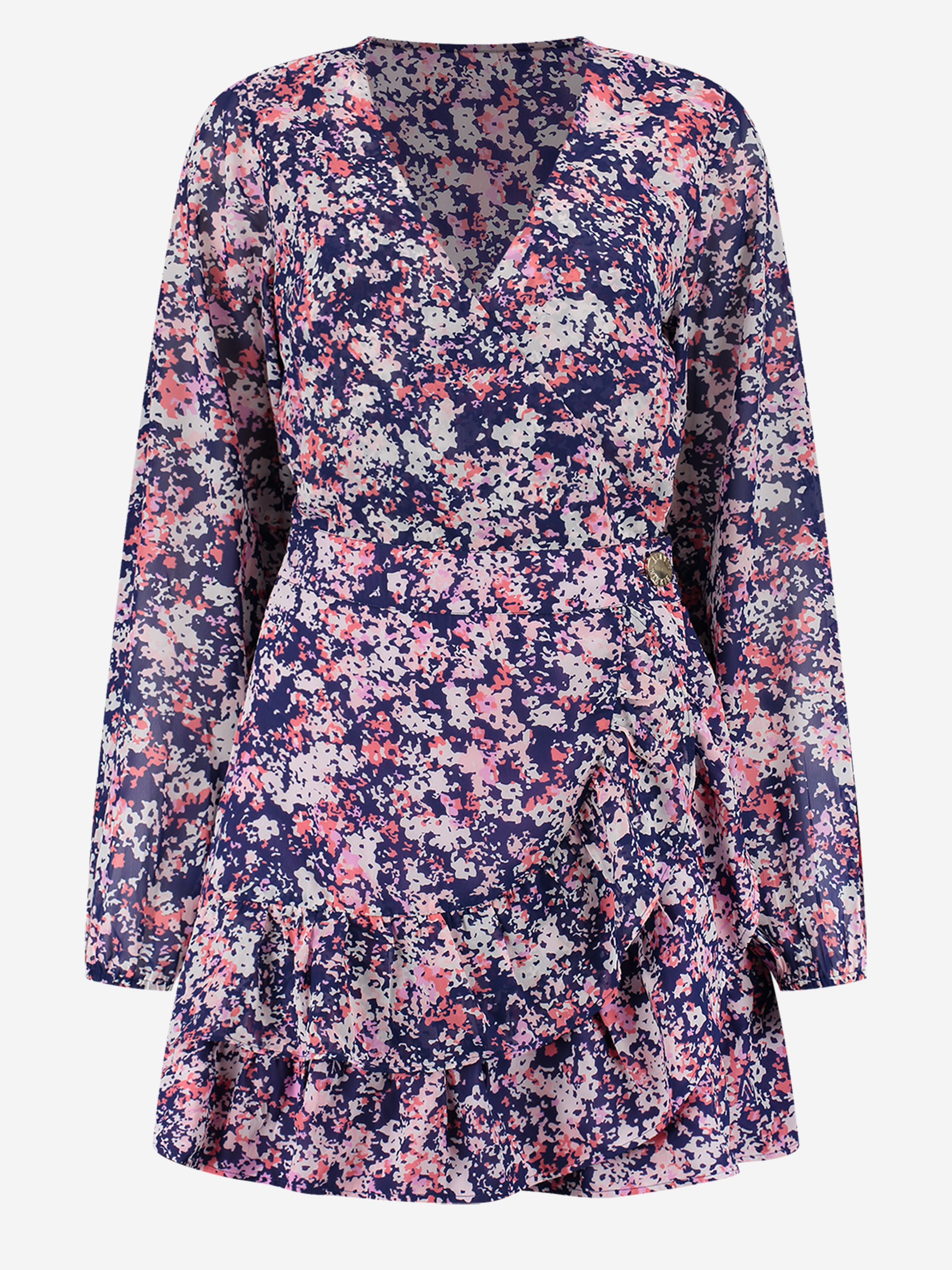 Flower print dress with ruffles 