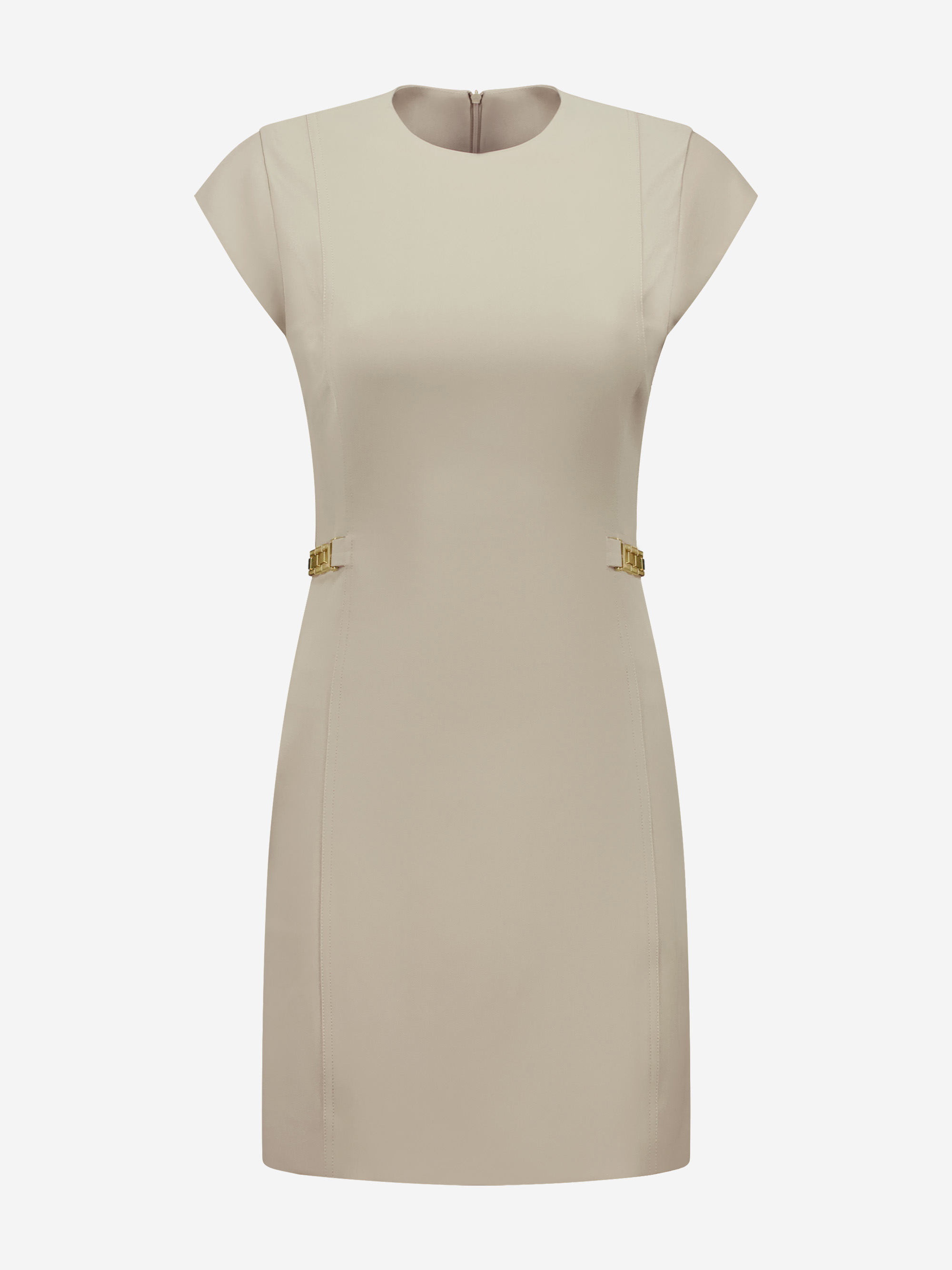 Fitted dress with chain details at the waist