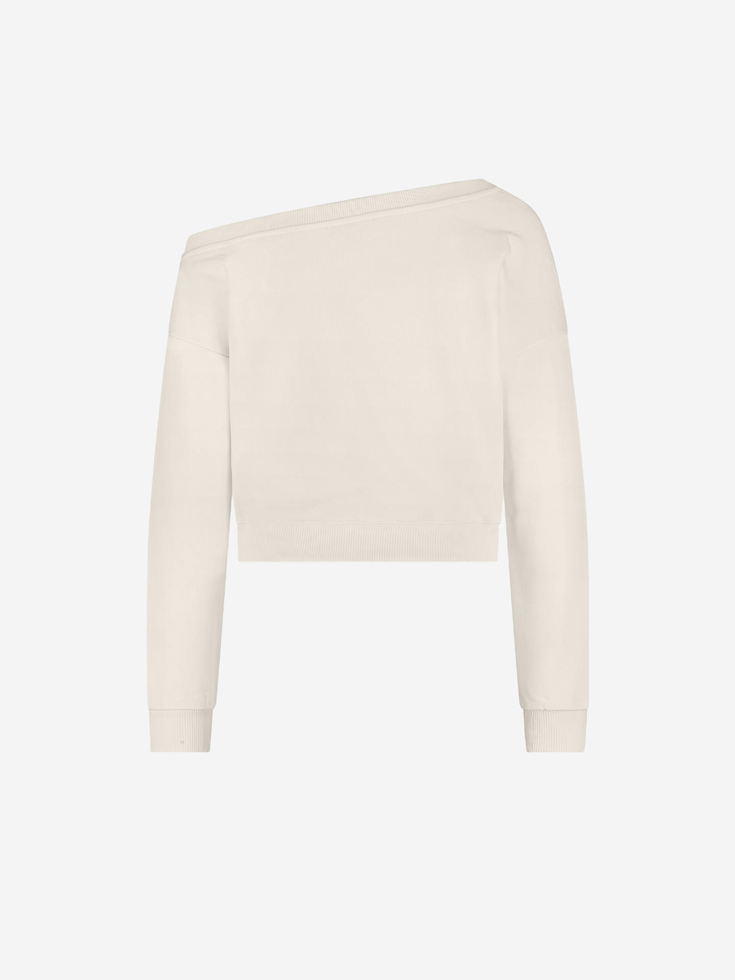 Sweater with asymmetric neck
