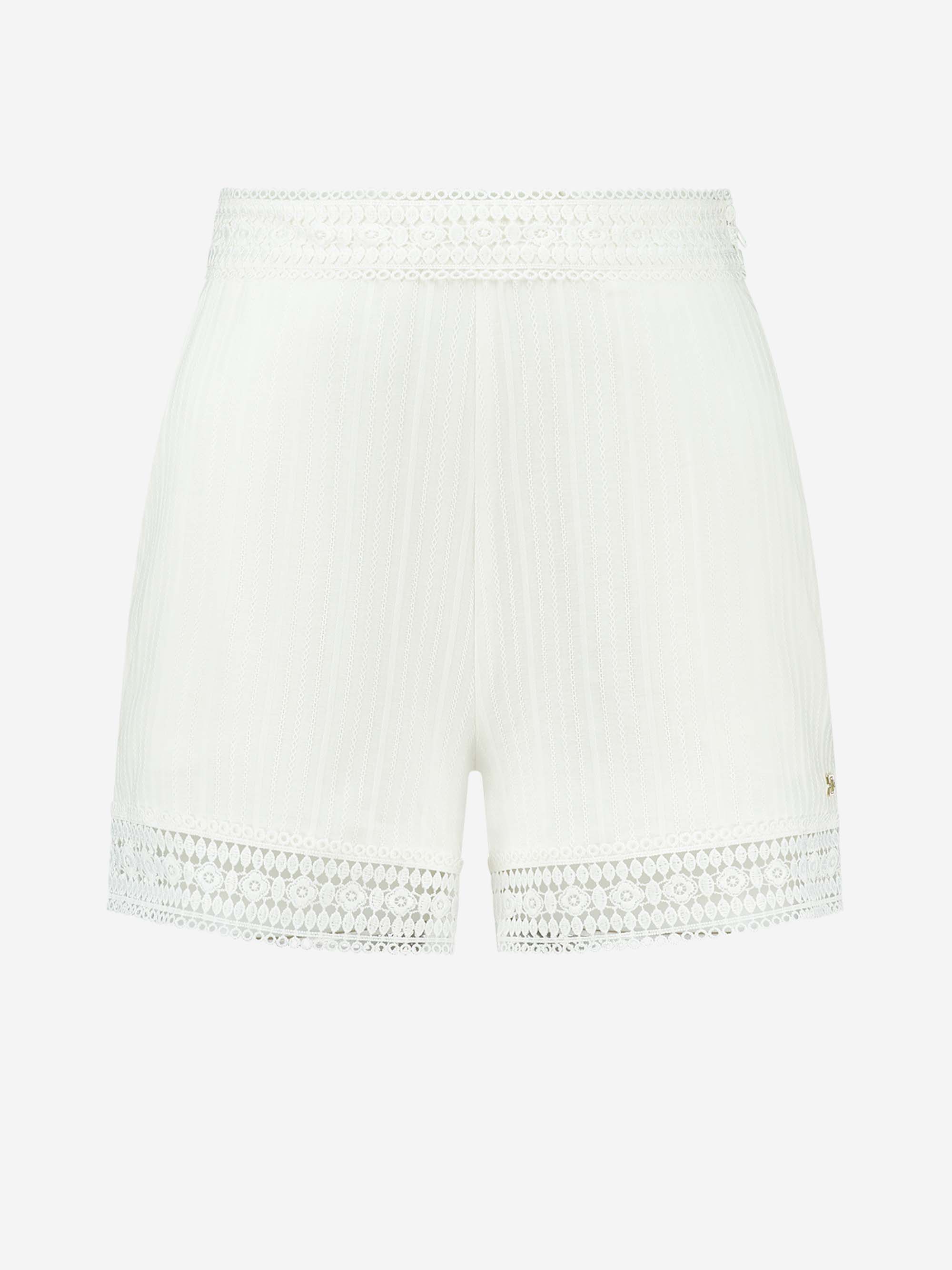 High rise shorts with embroidery 