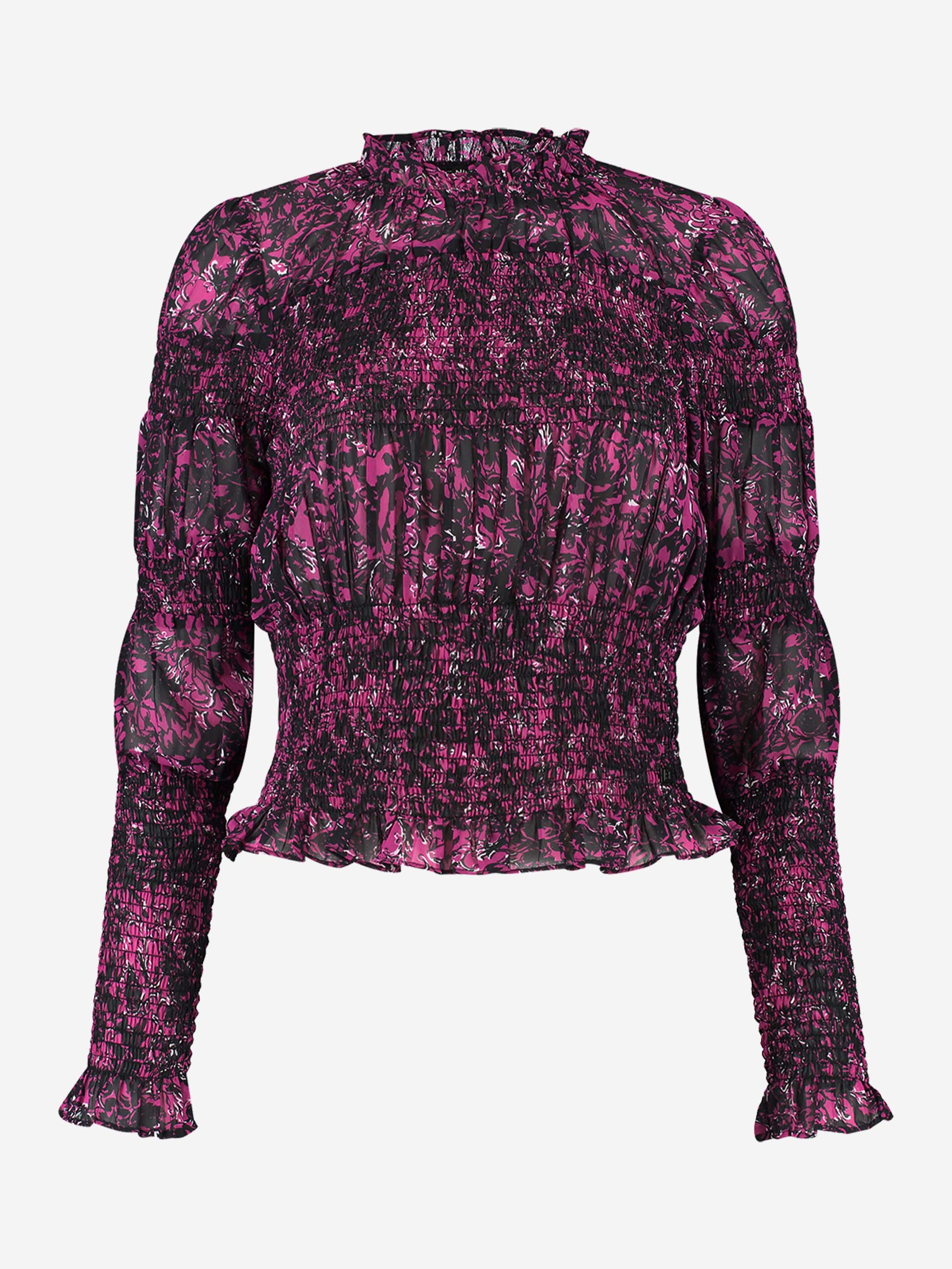 Flower print top with smock 