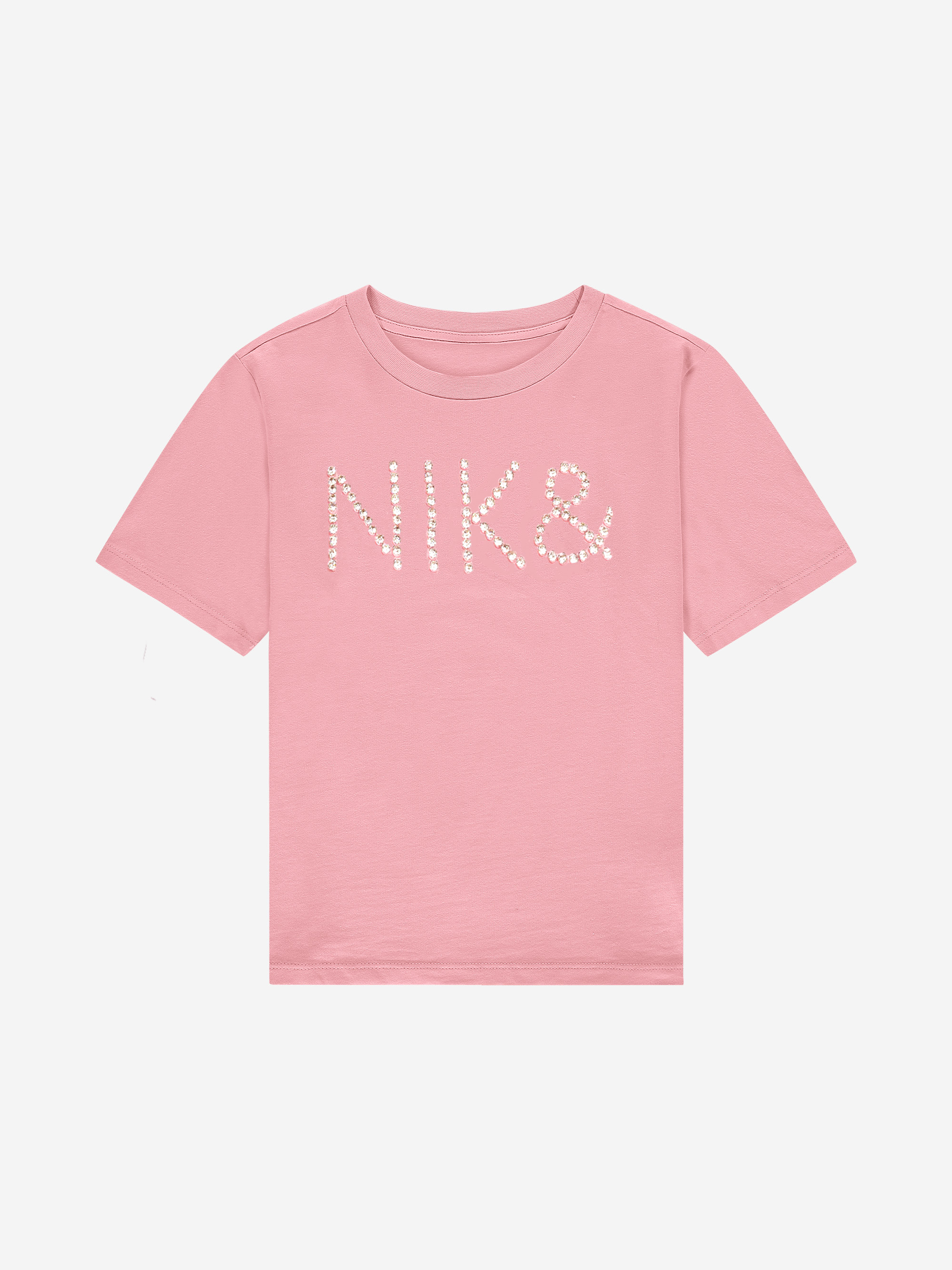 T-shirt with rhinestone logo