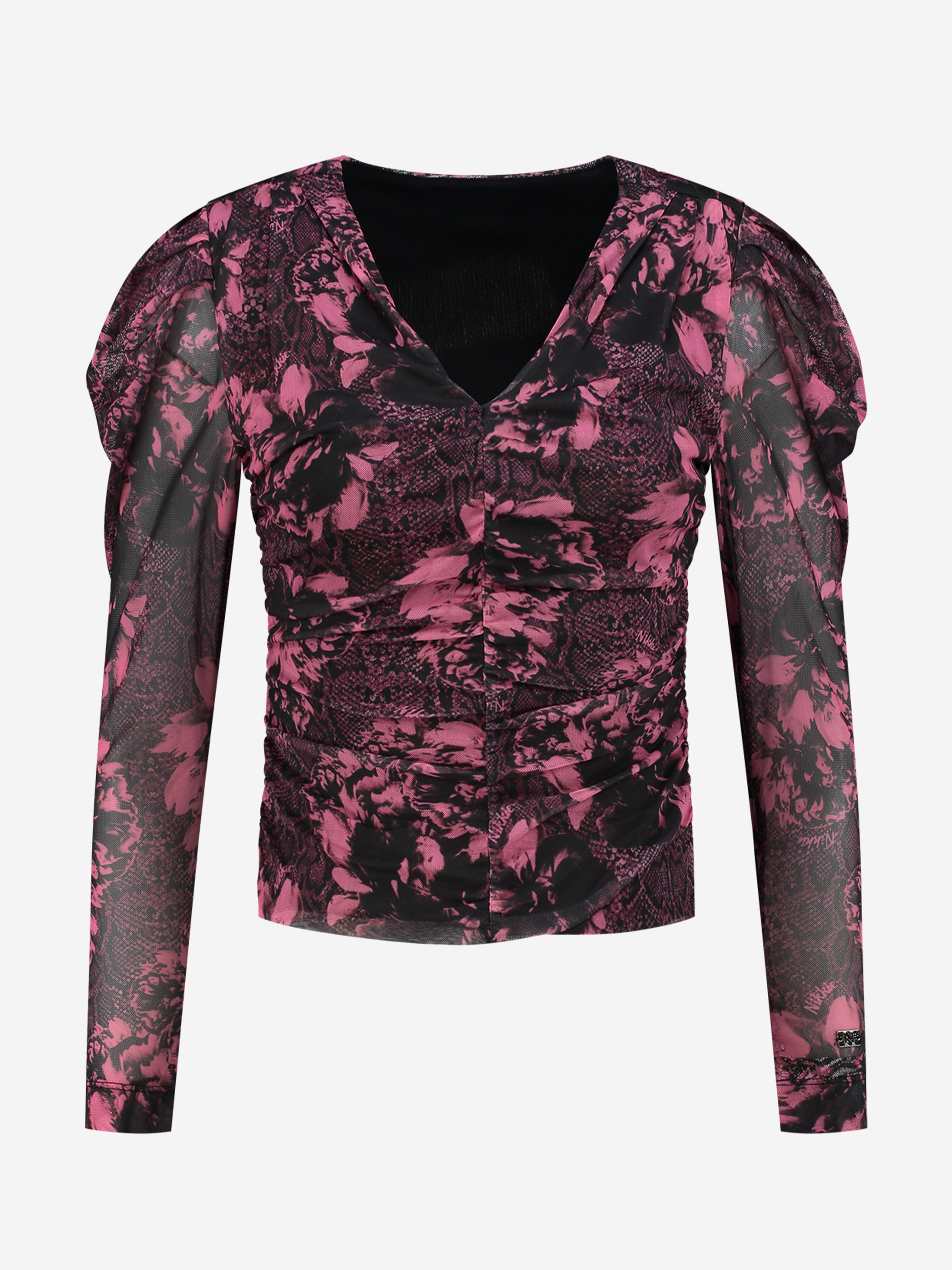 Fitted top with all over print