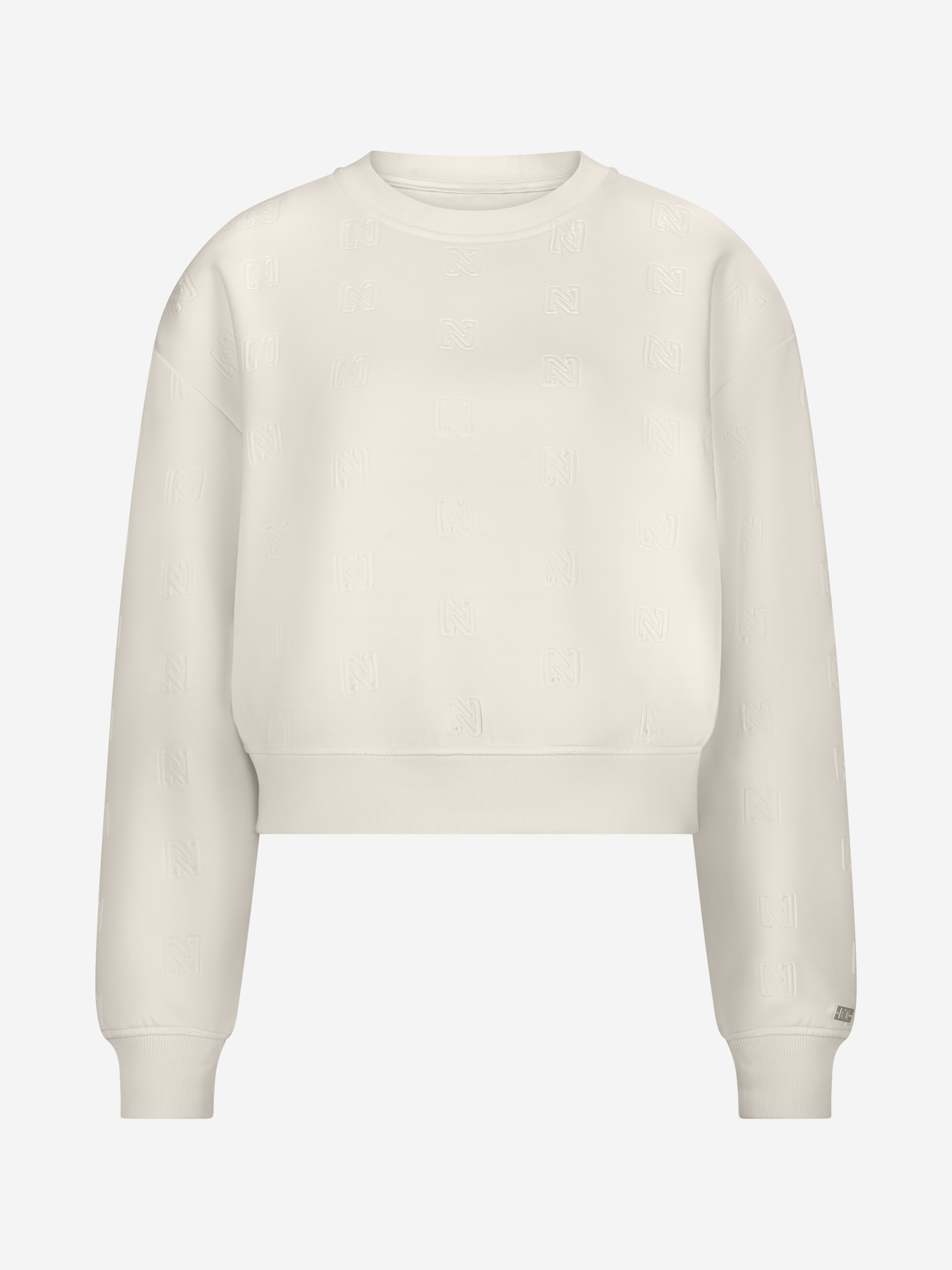 Loose-fitting sweater with logo pattern