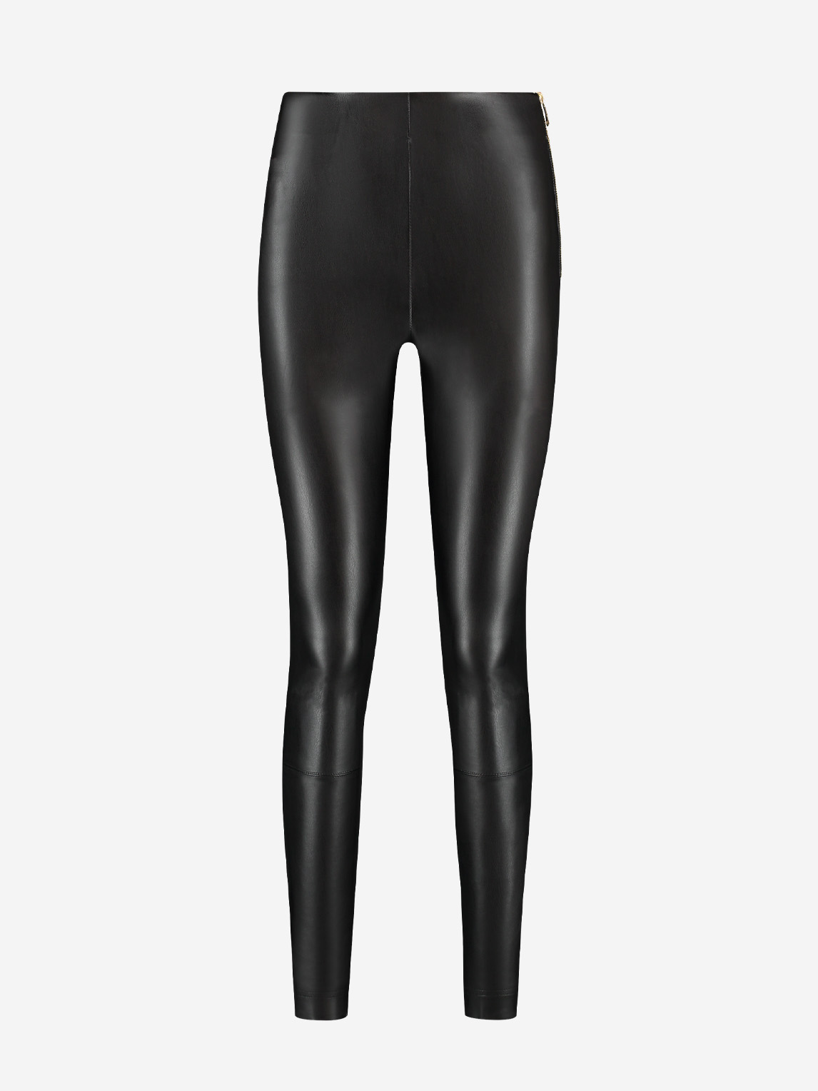 Faux leather pants with high waist