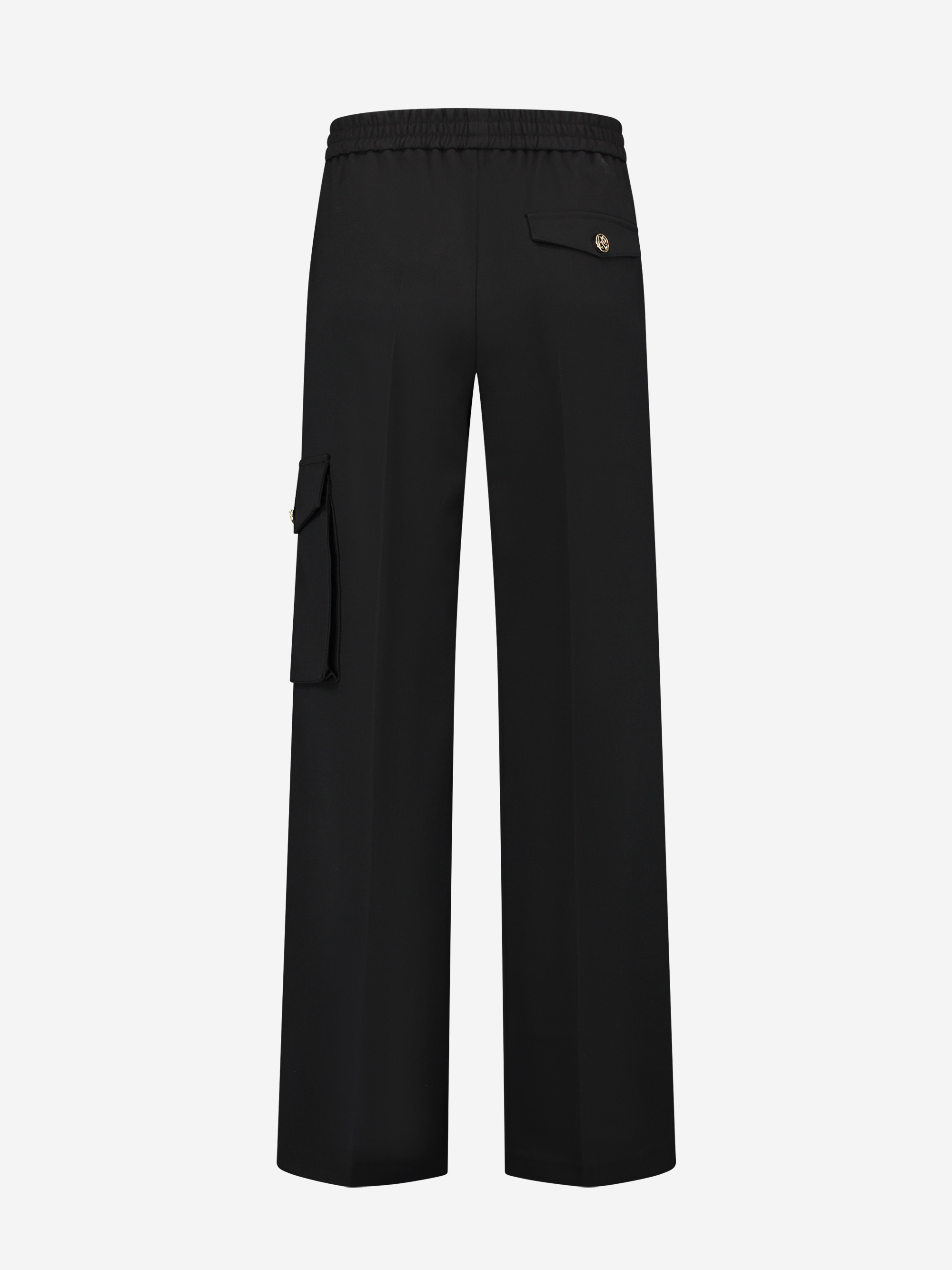 Pants with straight fit and flap pockets
