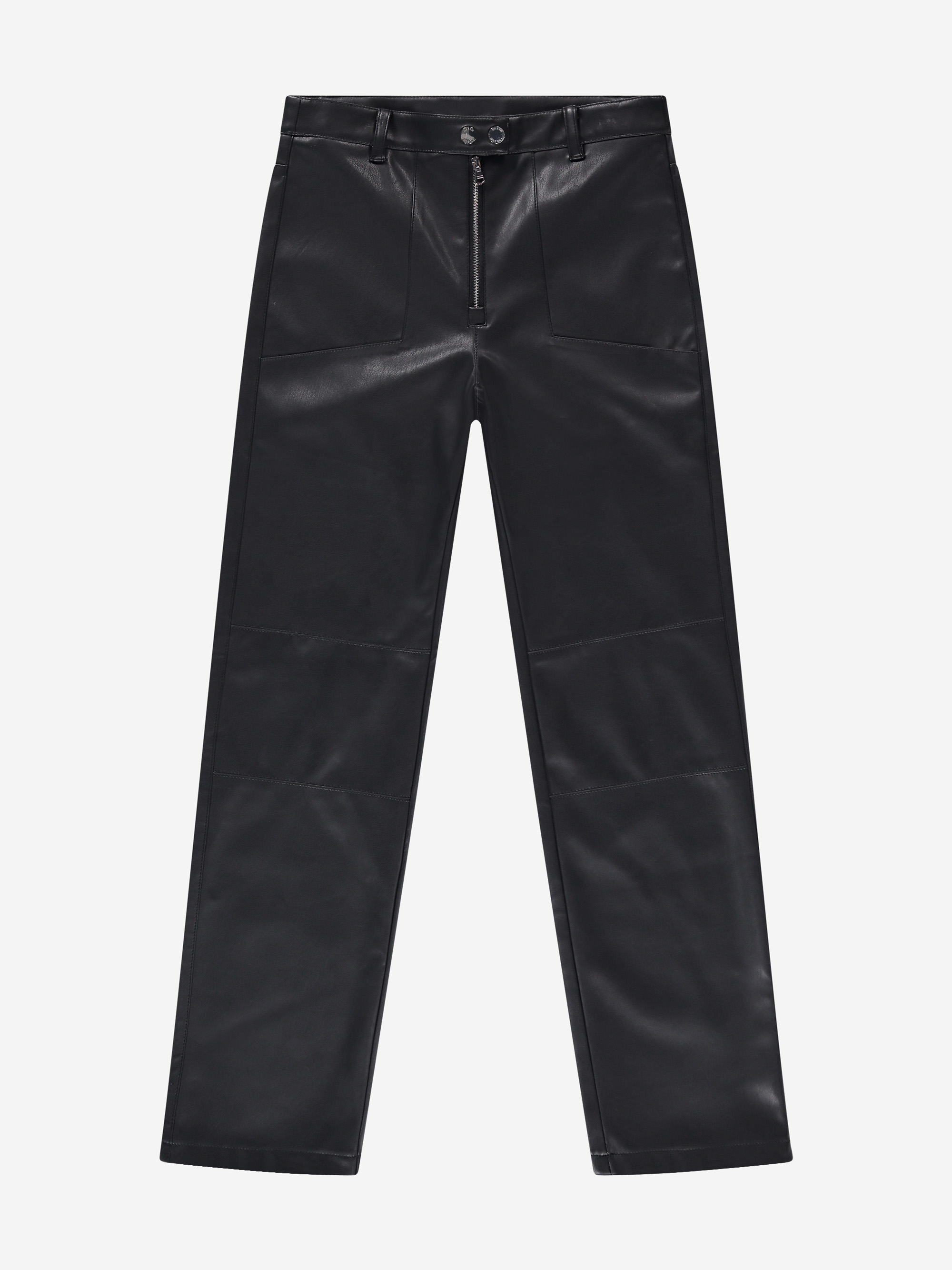 Faux leather pants with zipper