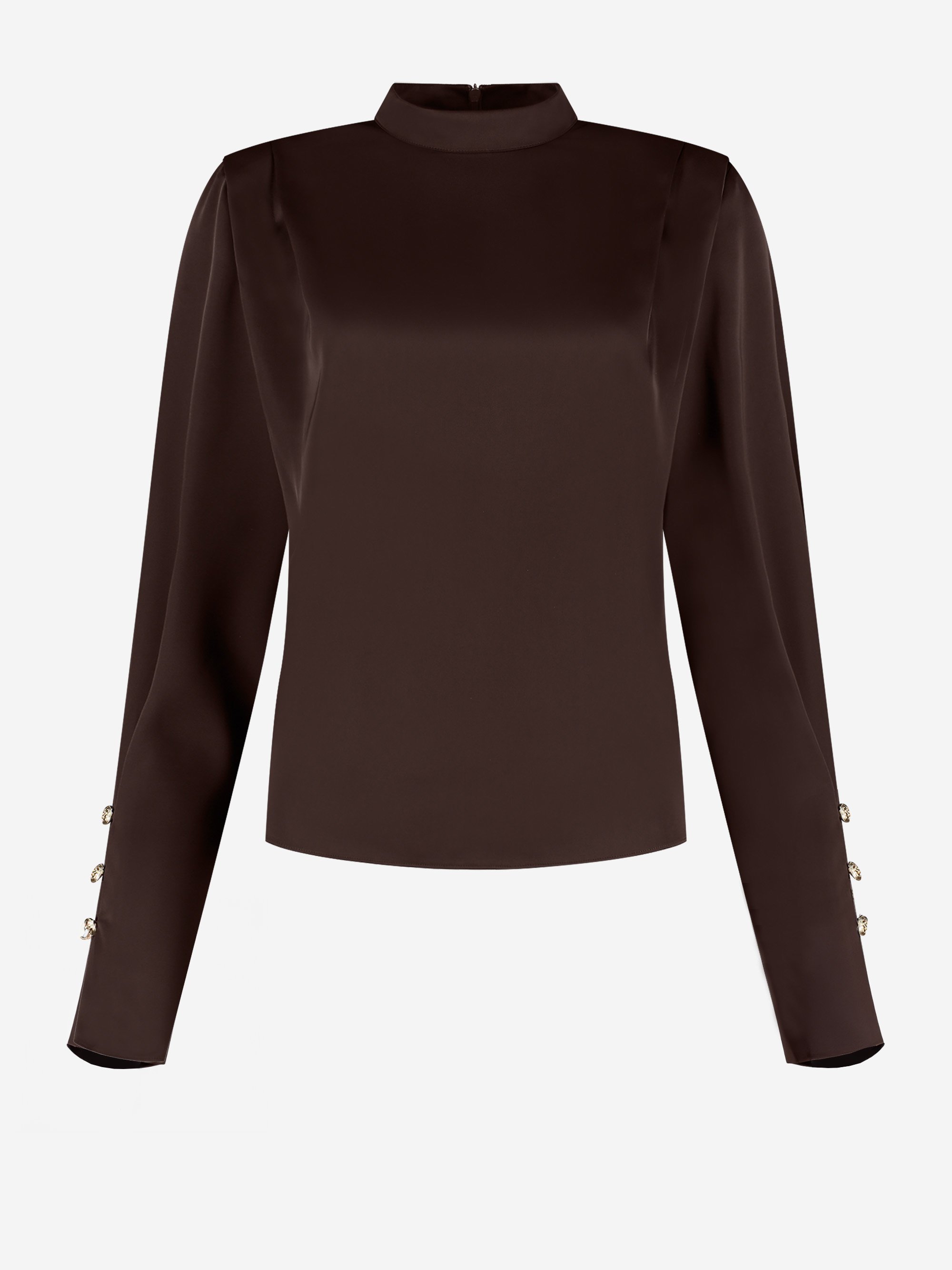 Satijnen look top met flared mouwen