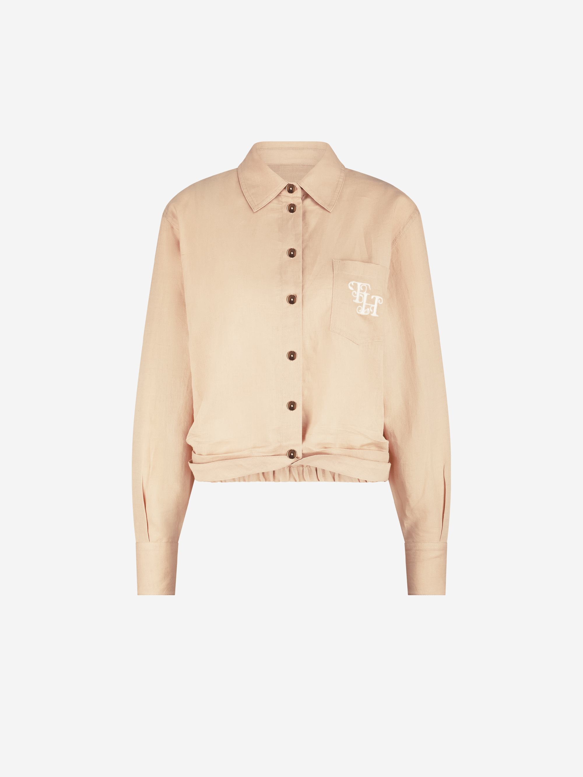Korte blouse met elastische tailleband