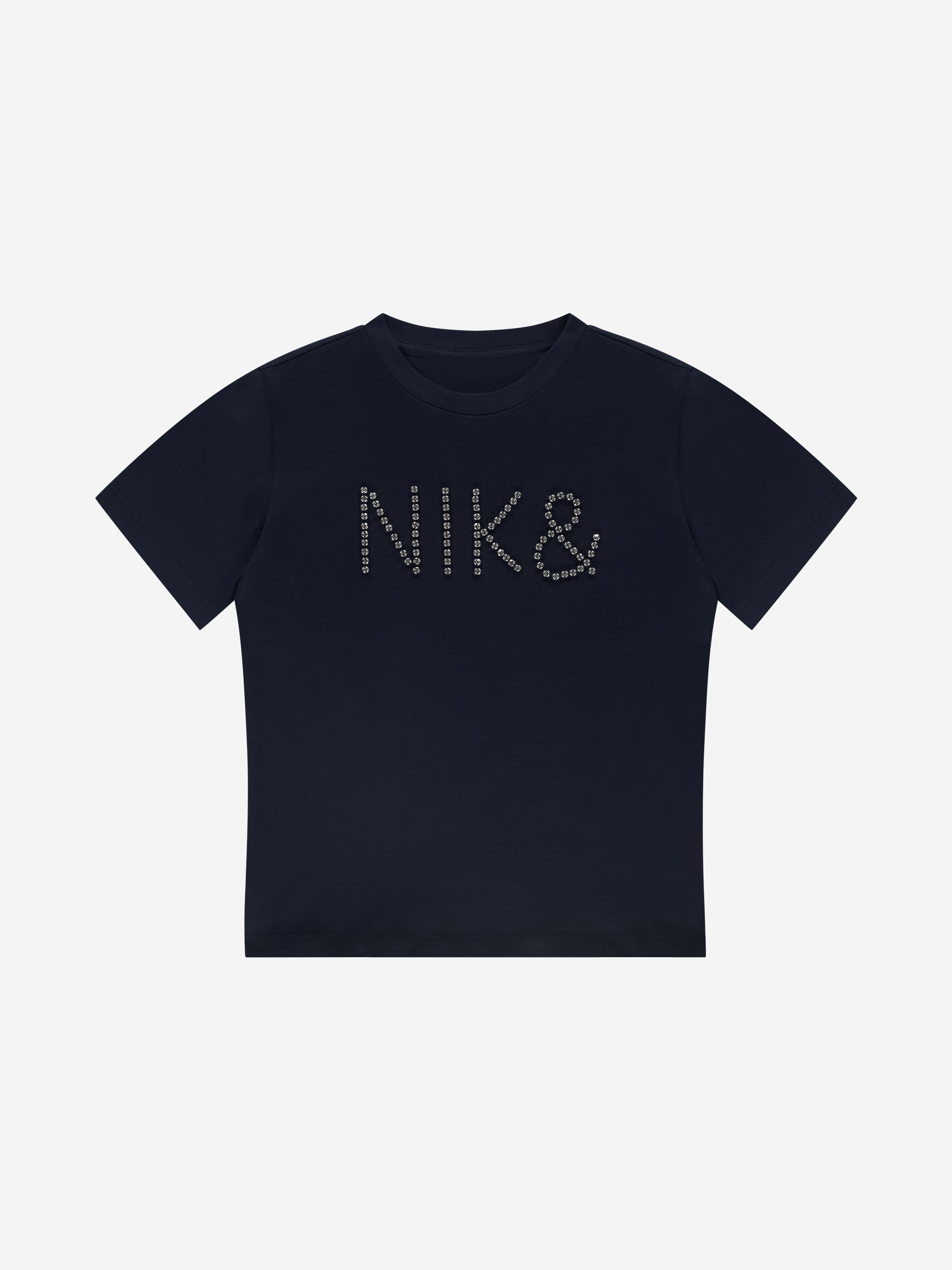 T-shirt with rhinestone logo