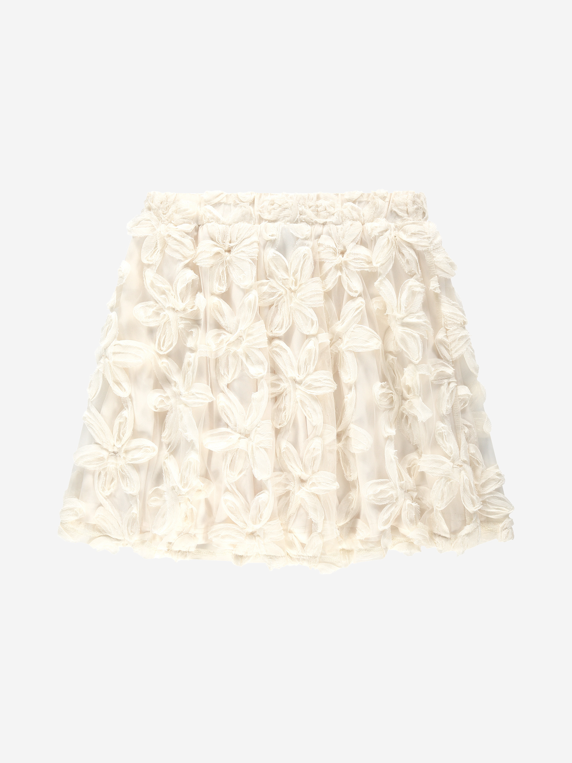 Short skirt with embroidered flowers