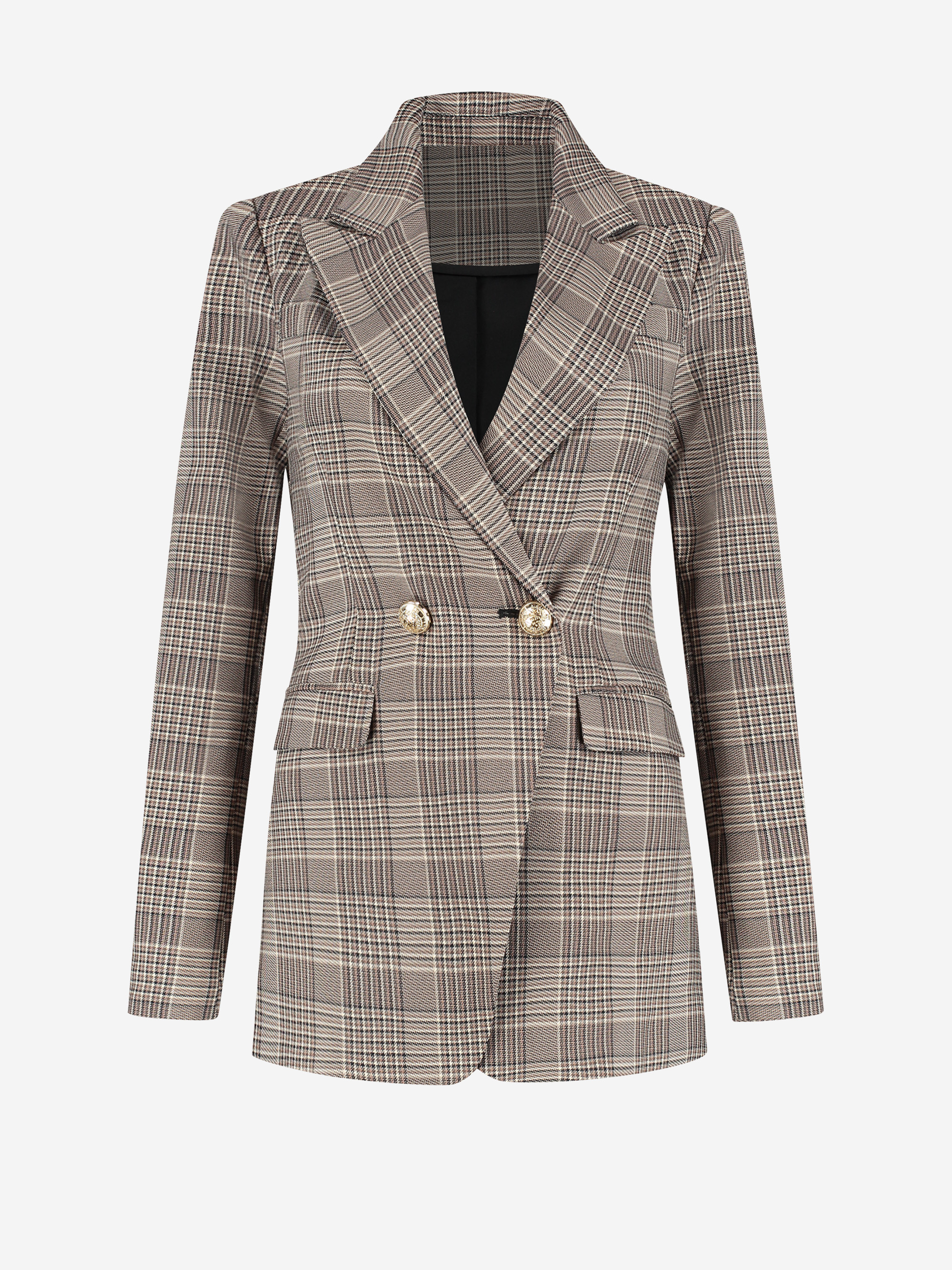Aansluitende geruite blazer 