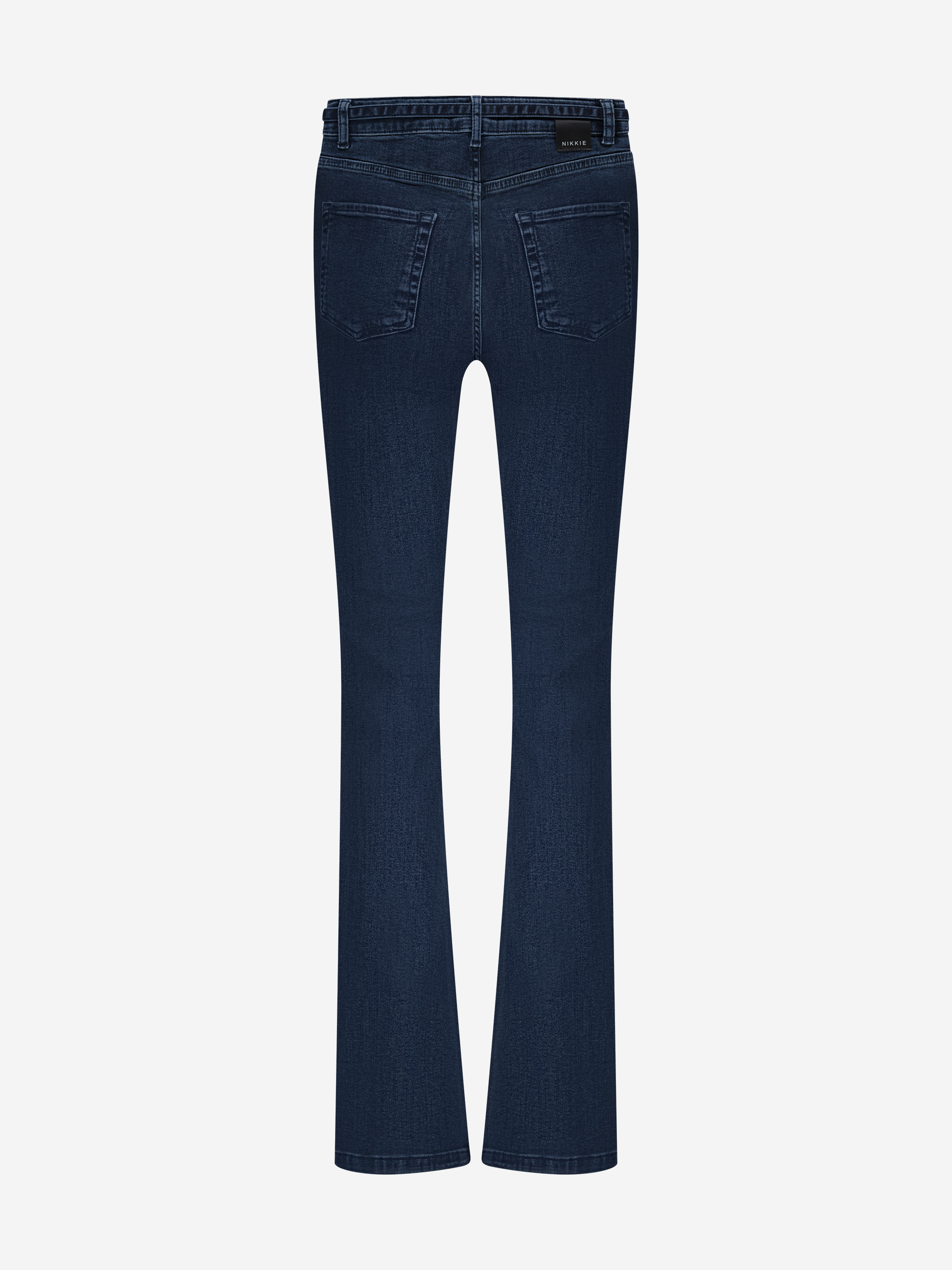 Flared jeans with detachable tie cord