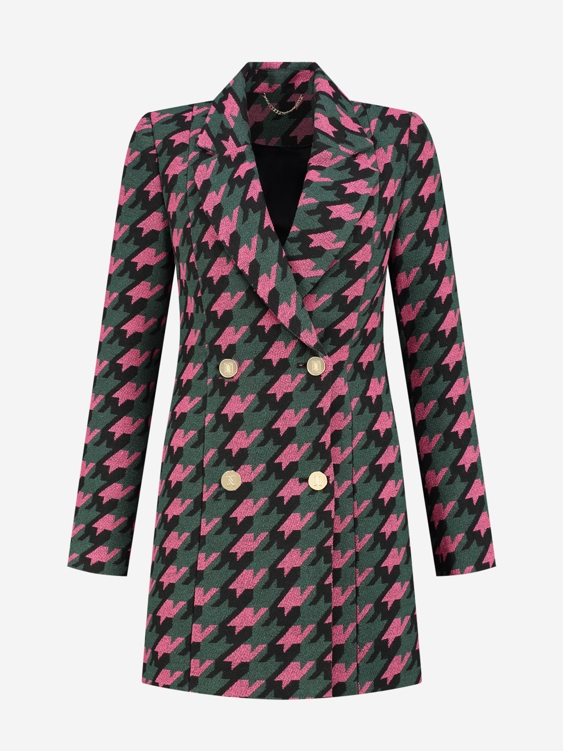  Pied-de-poule blazer dress