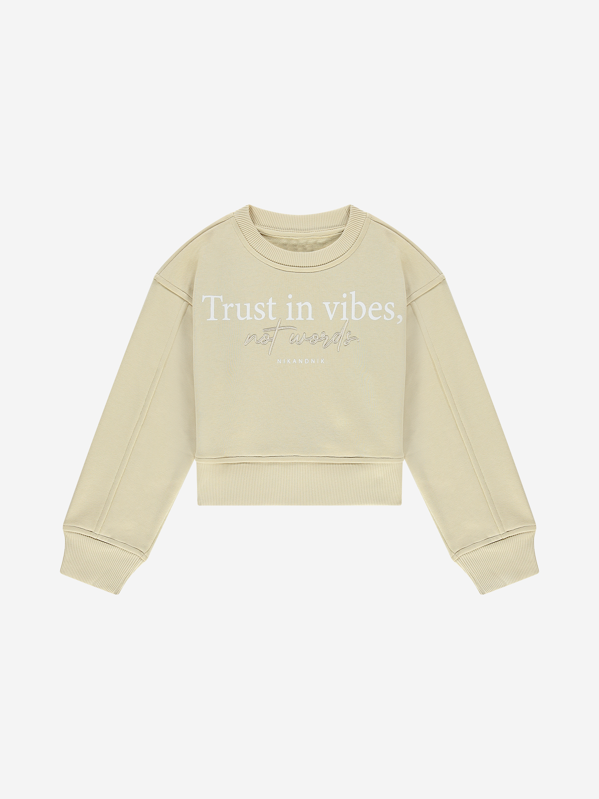 Sweater with embroidered text