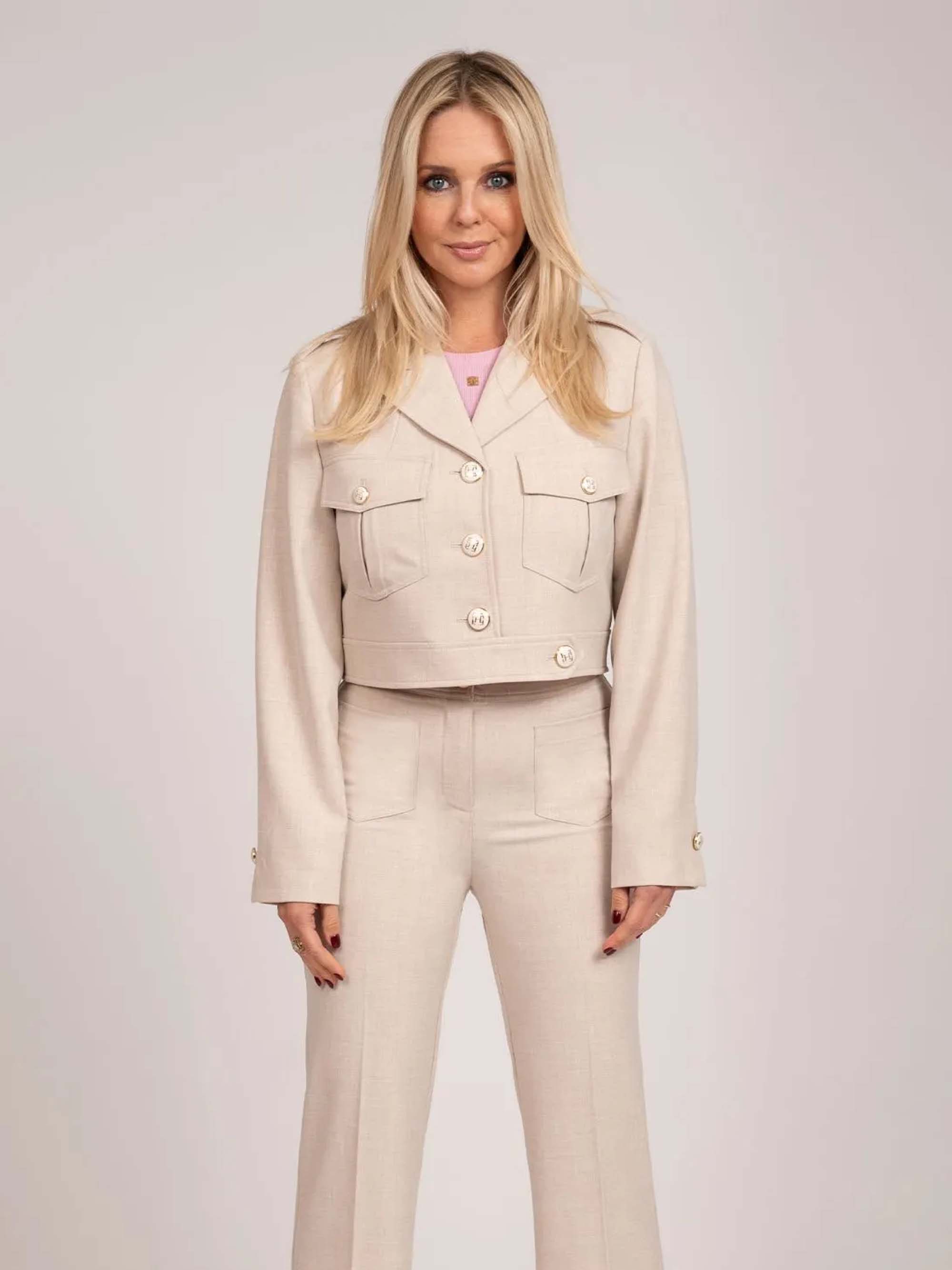 Cropped jacket with FH buttons