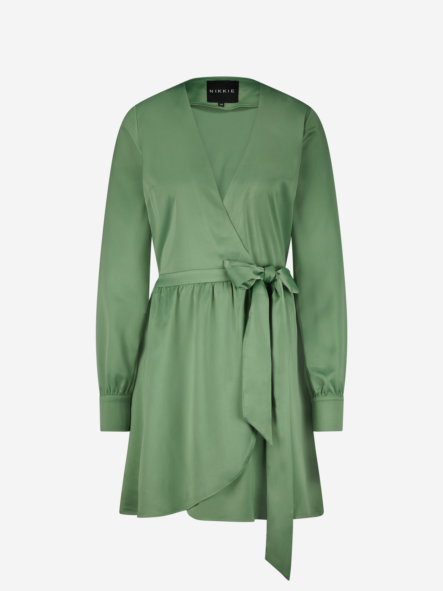 Short satin wrap dress