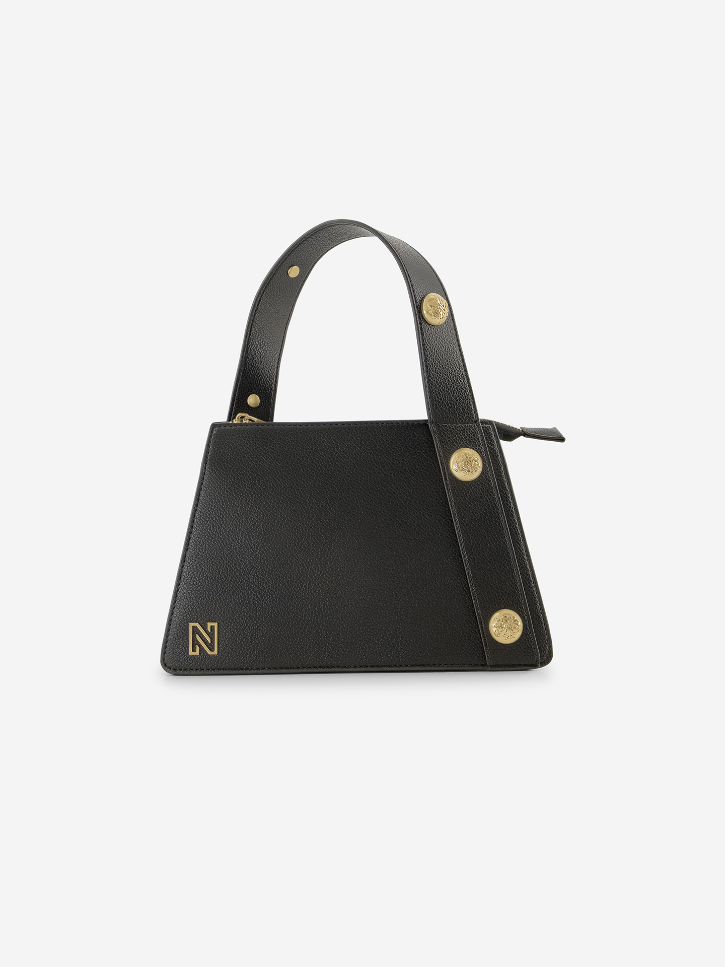 Tas met asymmetrisch handvat en sierknopen