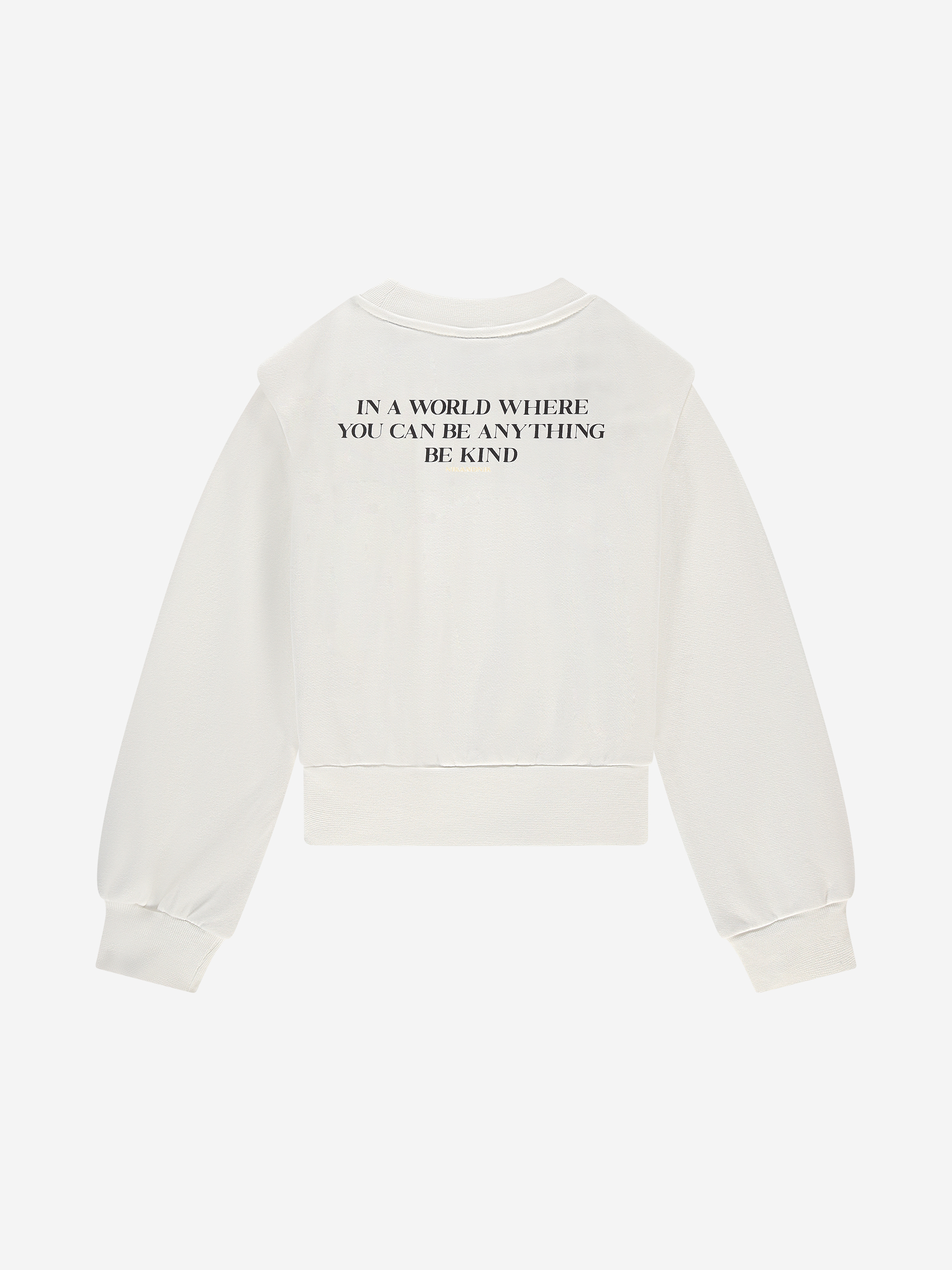 Sweater with NIK&NIK logo and quote on the back