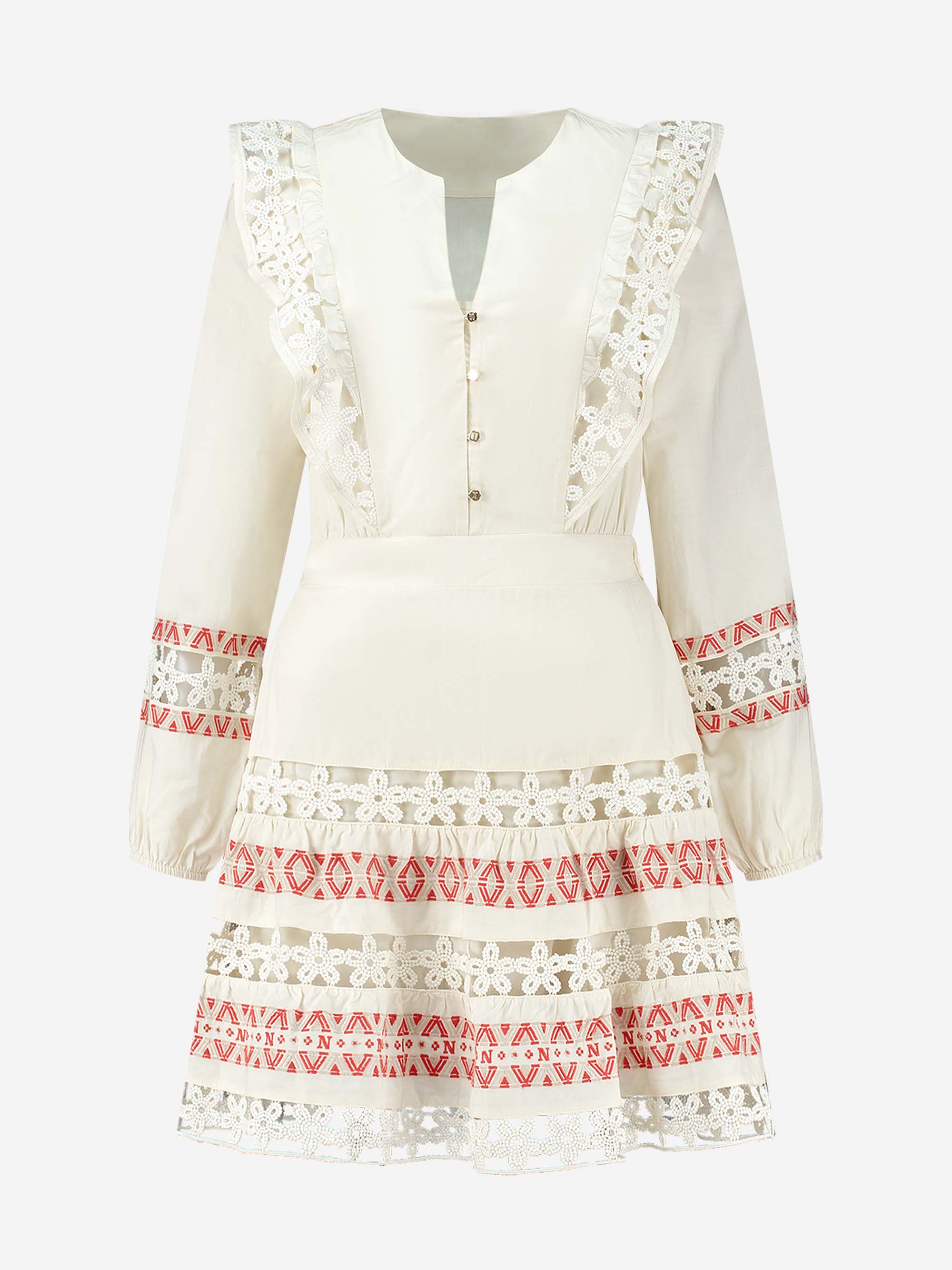  Dress with cut out embroidery 