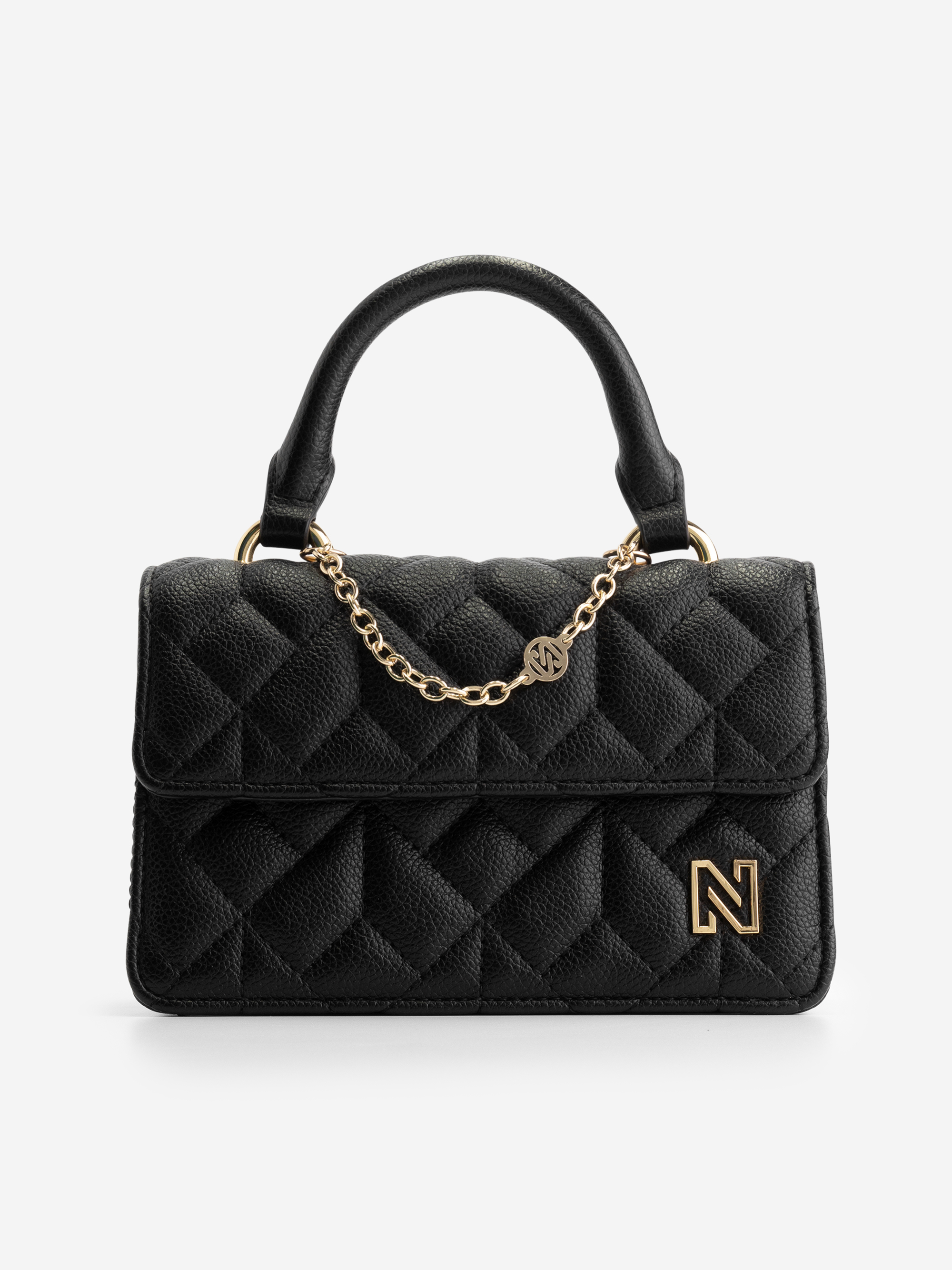Quilted shoulder bag with chain detail