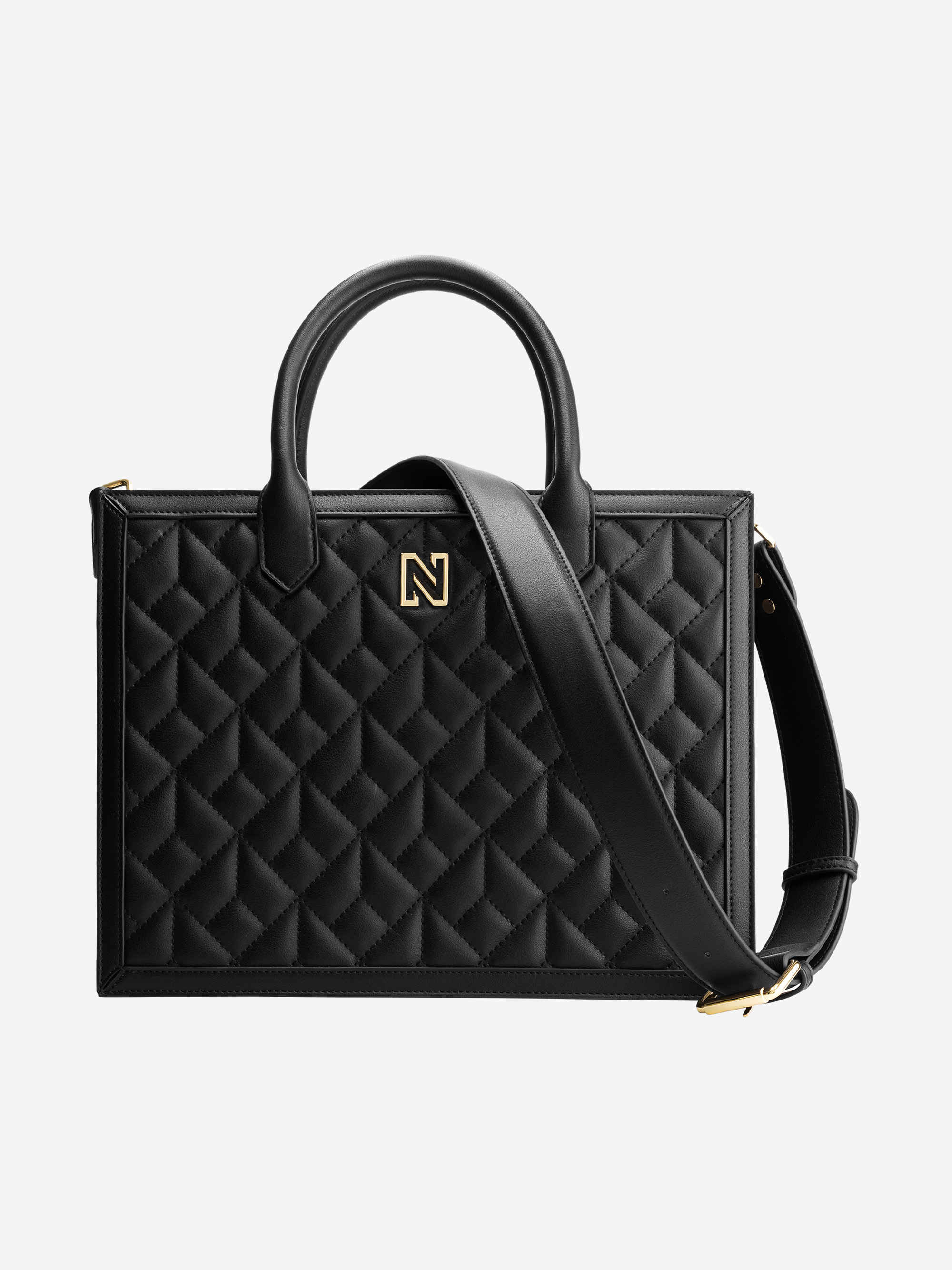 Gewatteerde shopper met N-logo