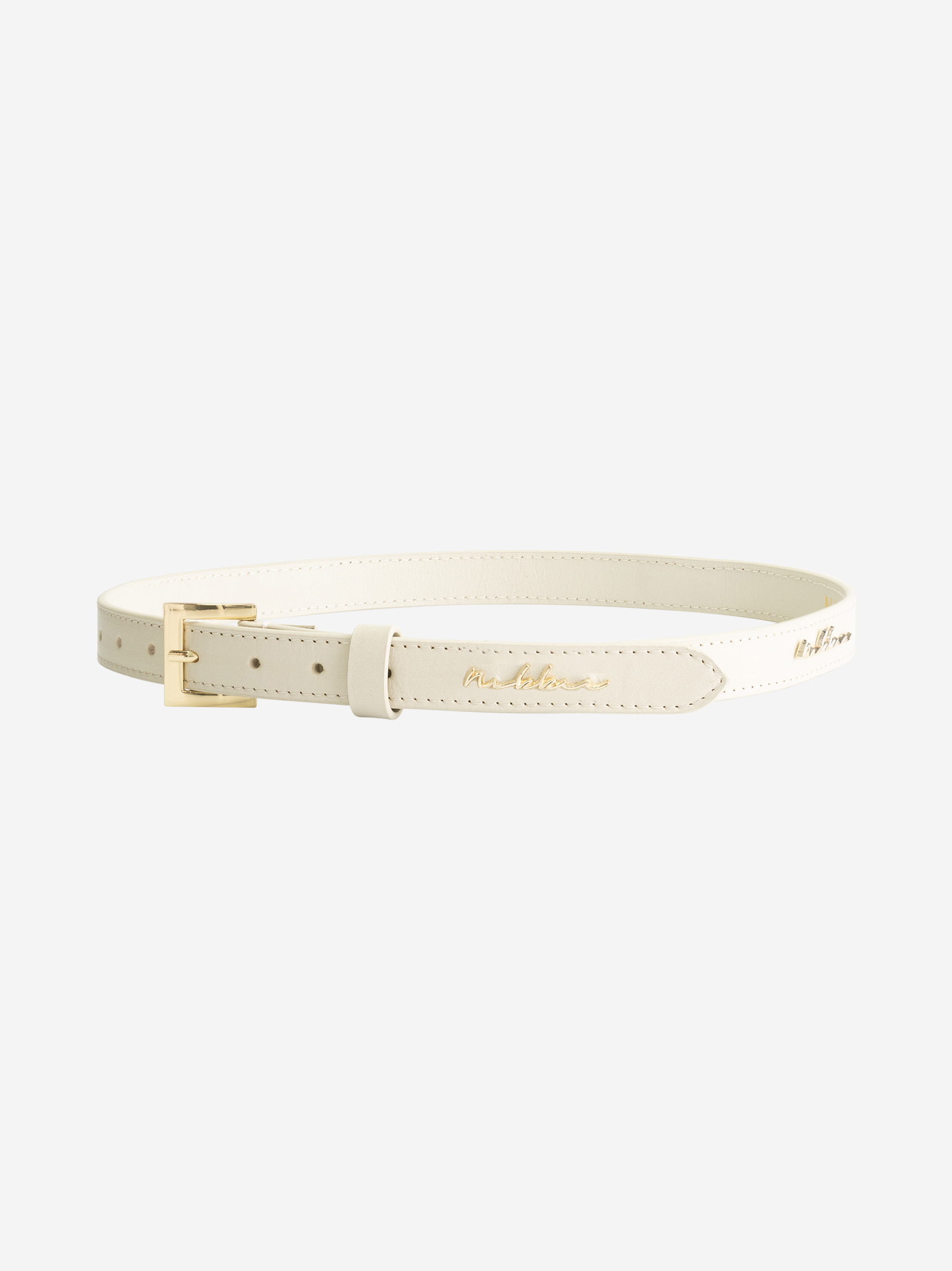 Leather belt with N-logo