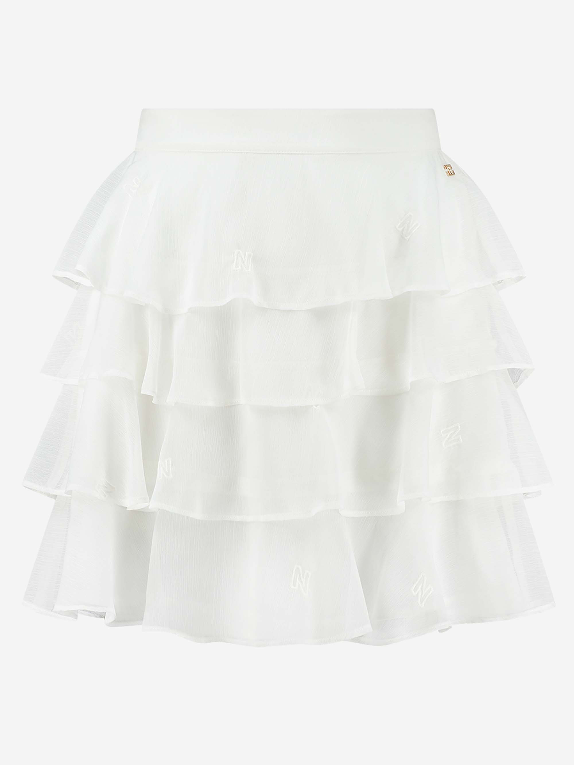 Layered skirt with elastic waistband