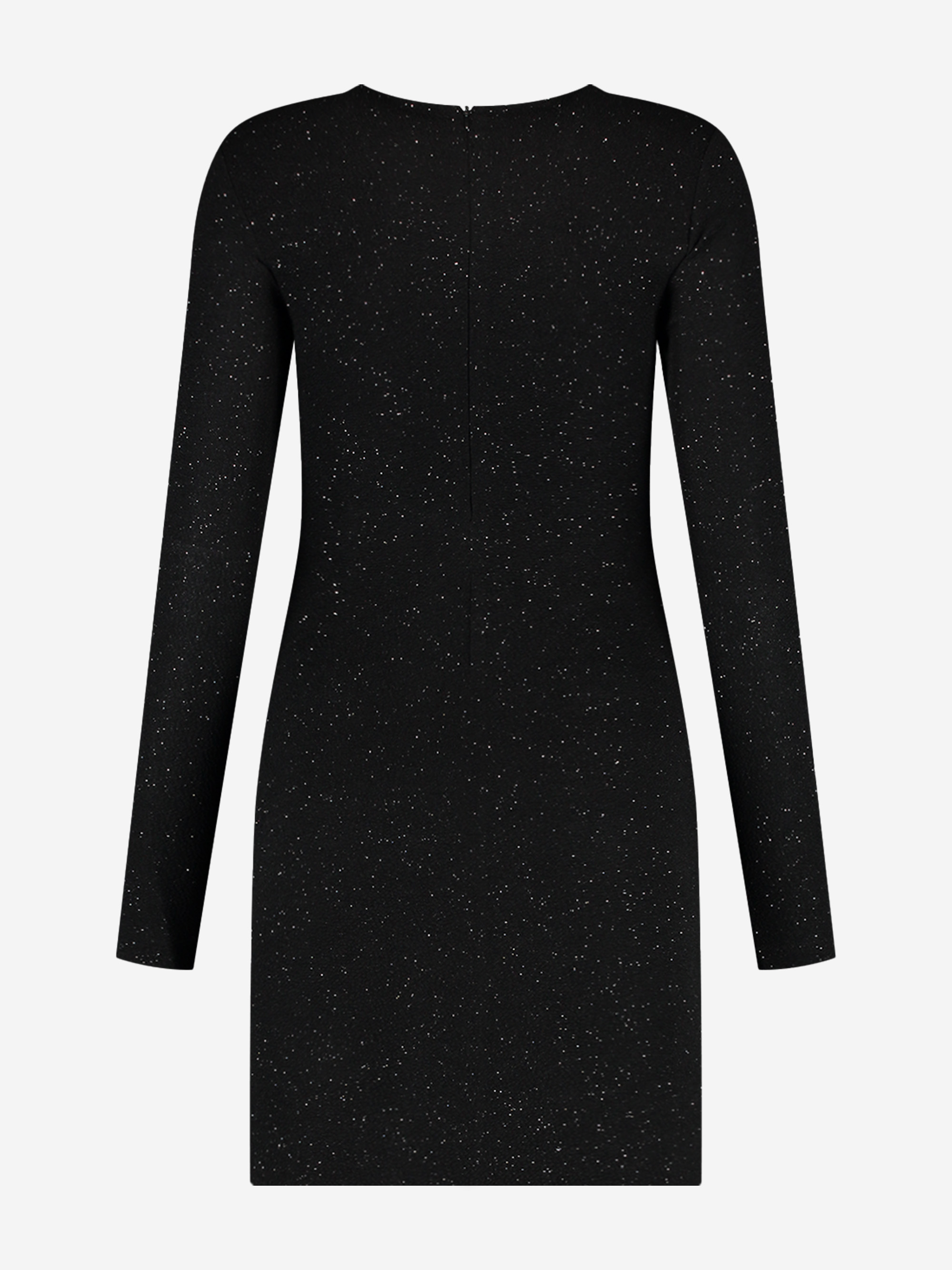 Aansluitende glitter jurk met detail op schouder