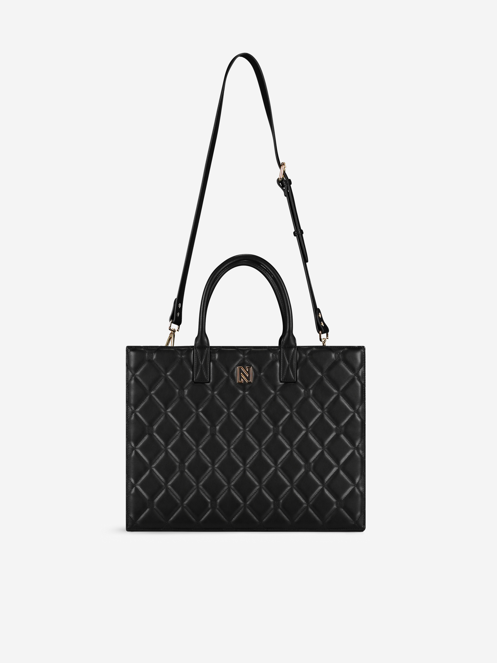 Padded shopper with logo pattern
