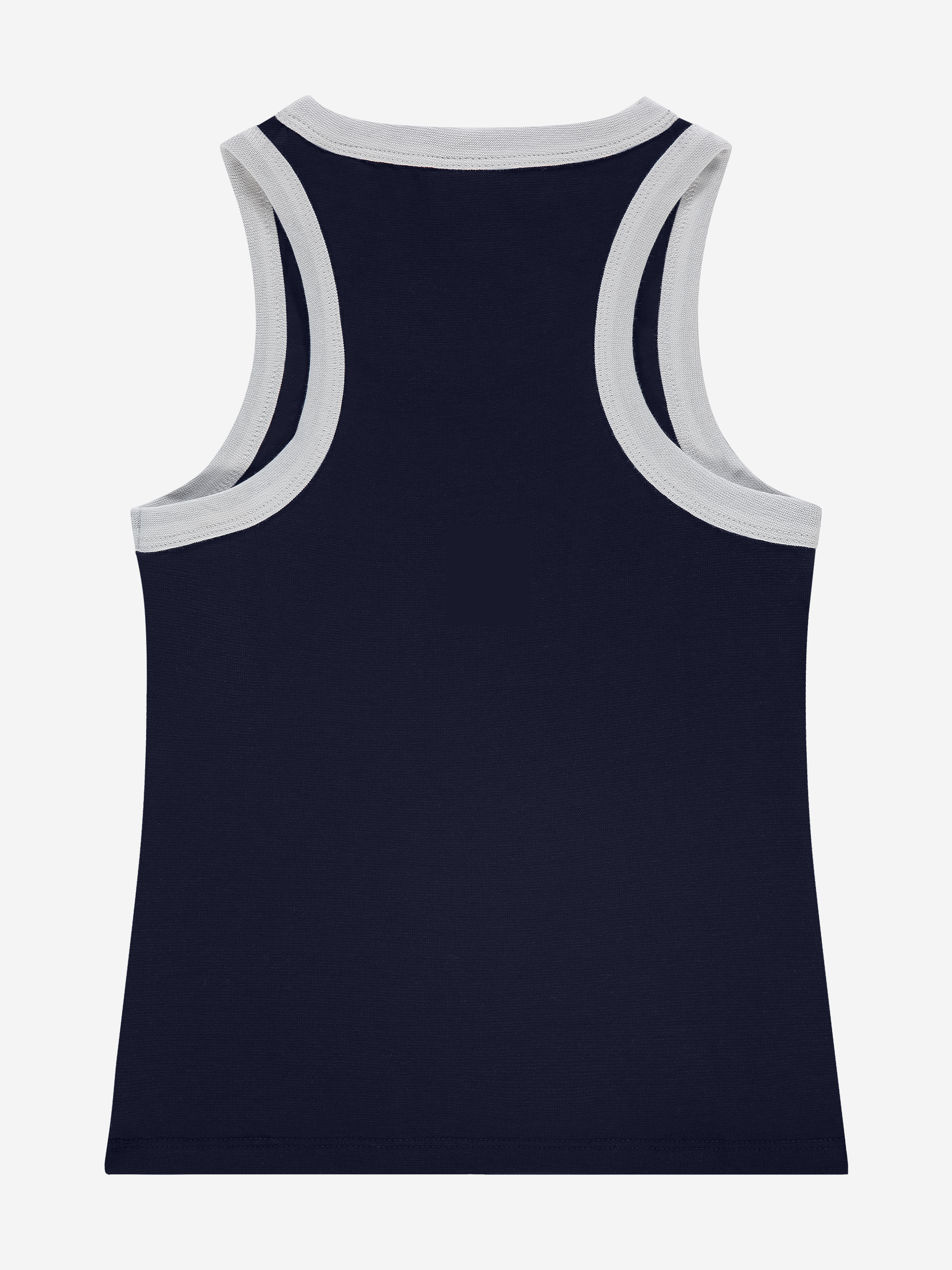 Fitted tank top with logo and piping 