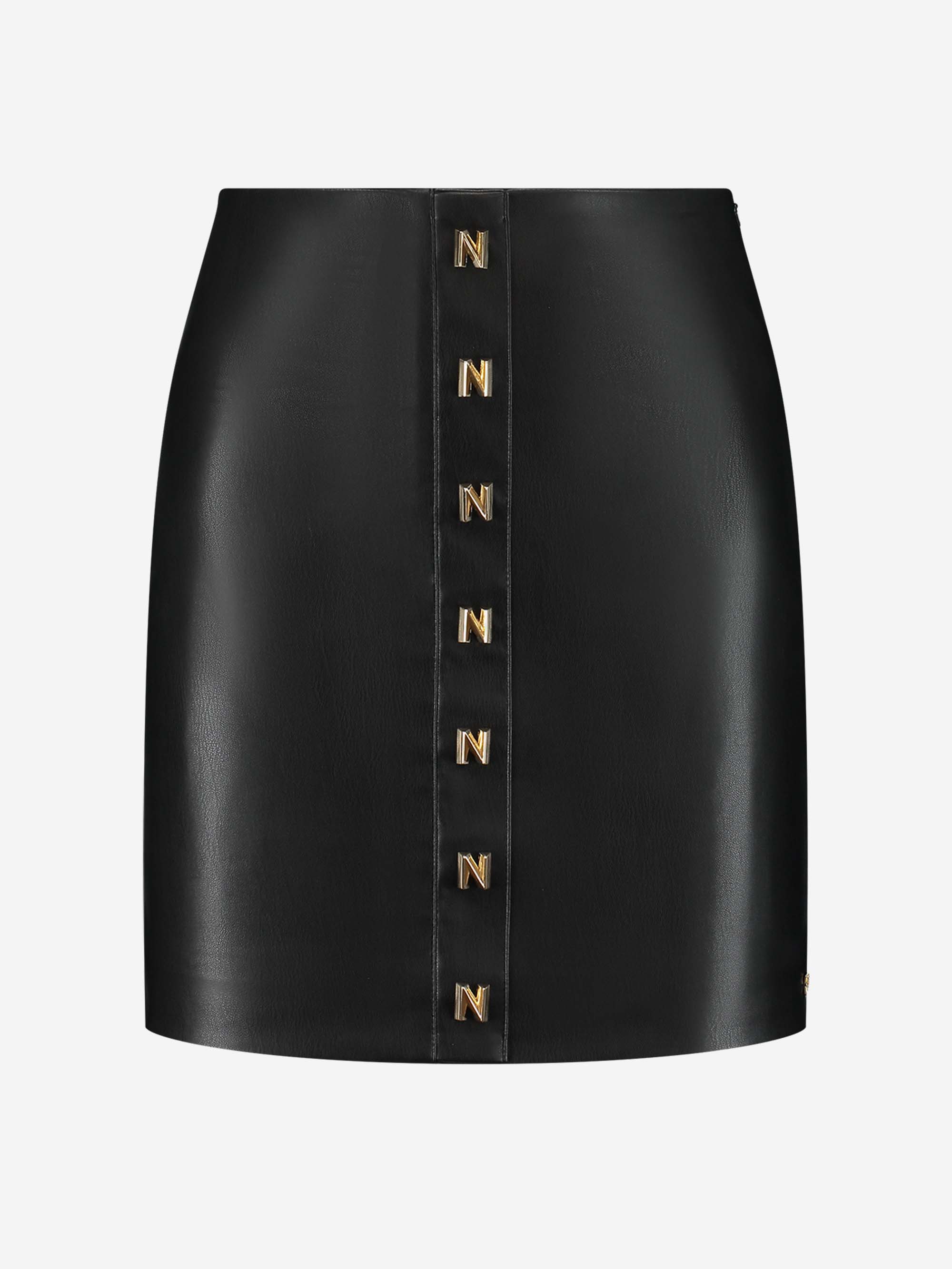 Fitted vegan leren rok 