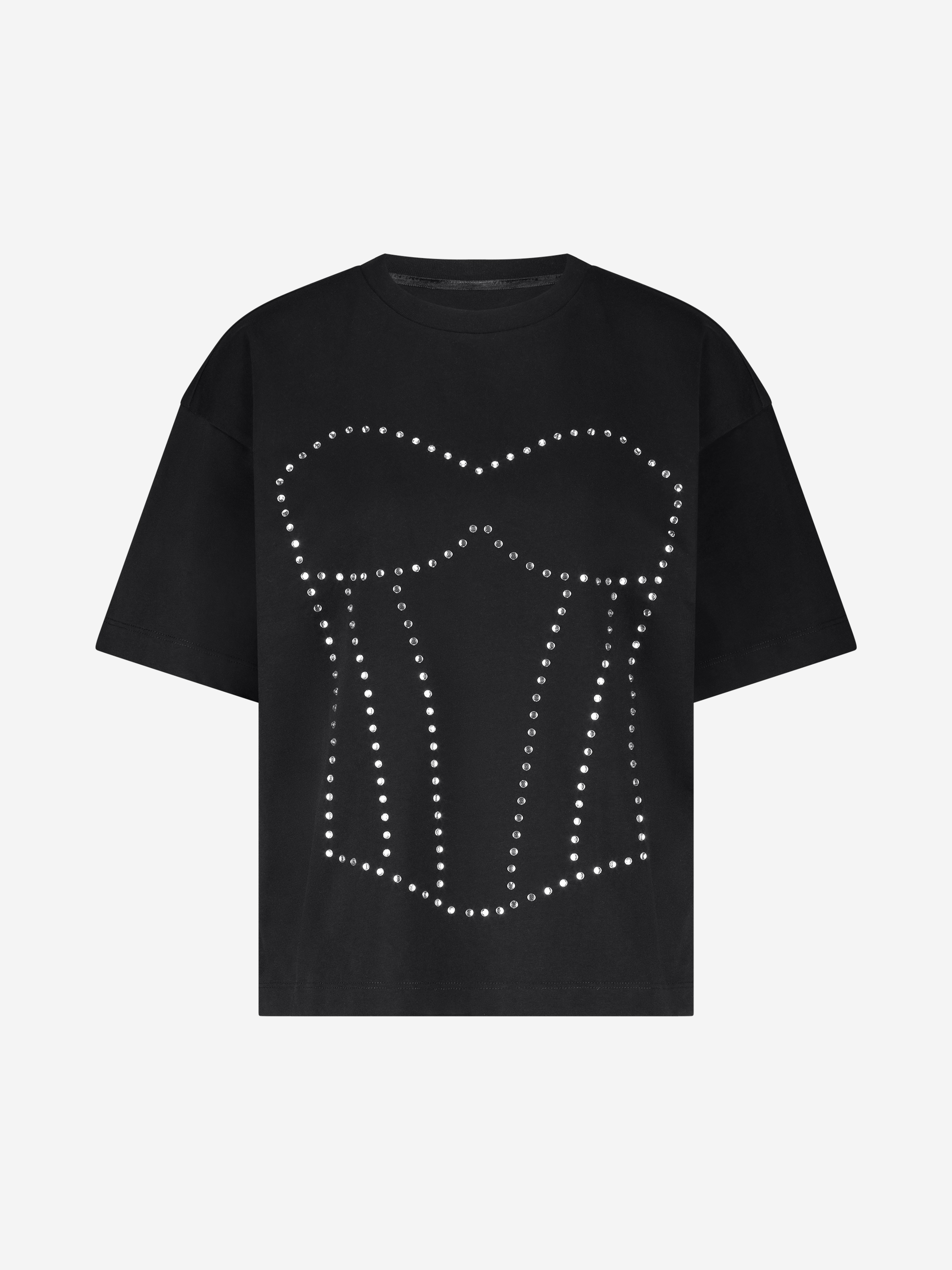 Oversized T-shirt with rhinestones