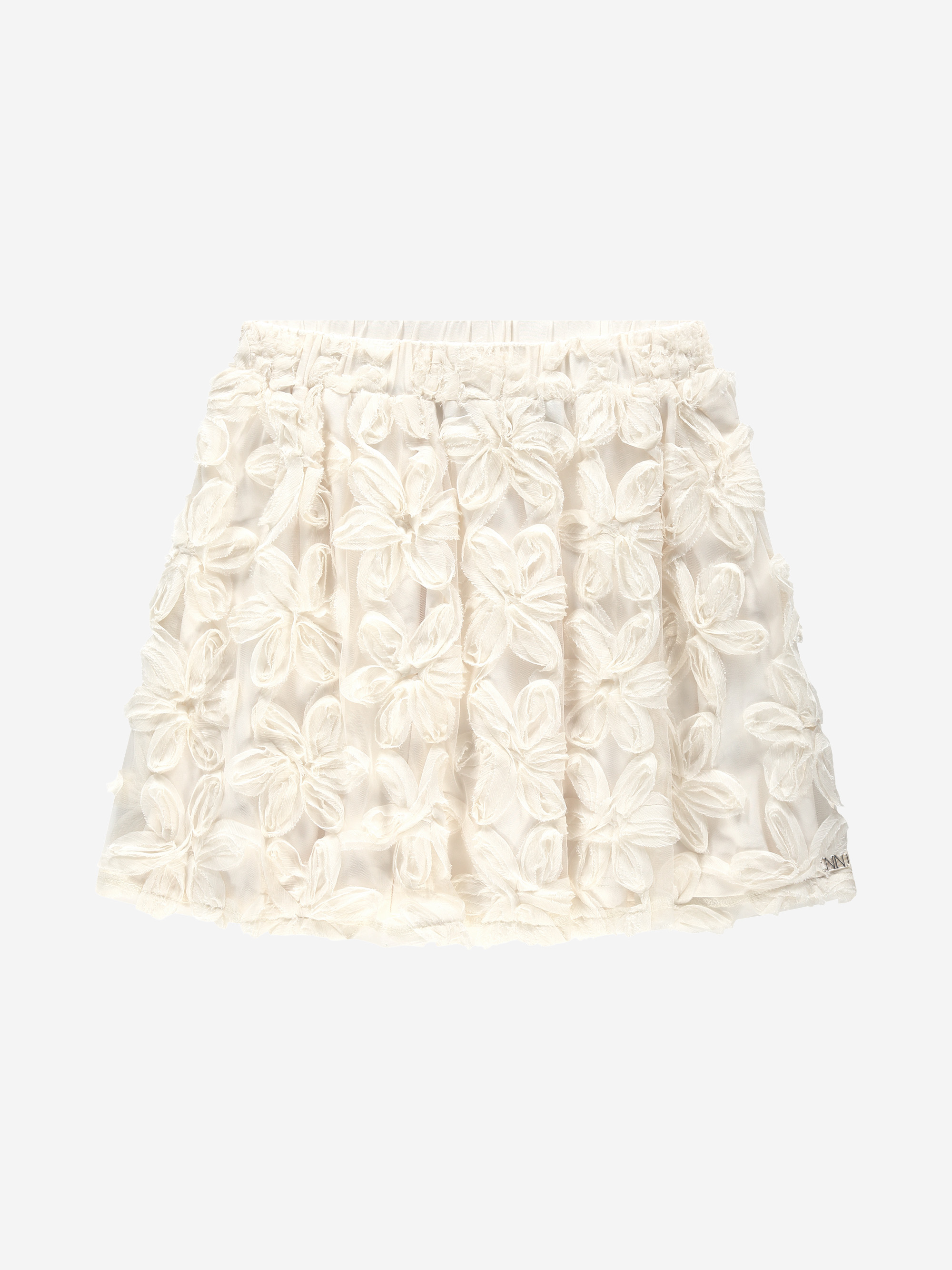 Short skirt with embroidered flowers