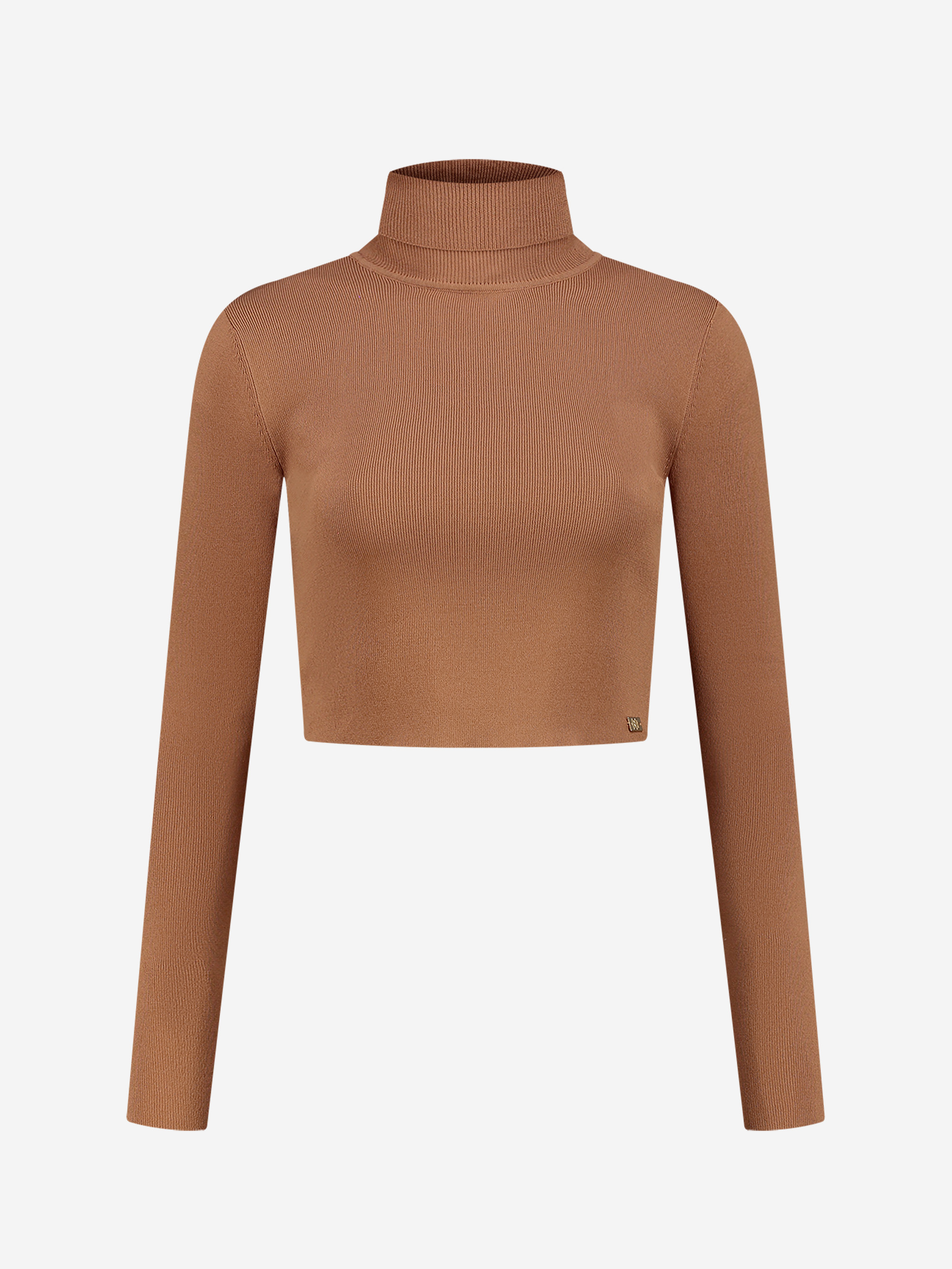  Fitted crop top met col 